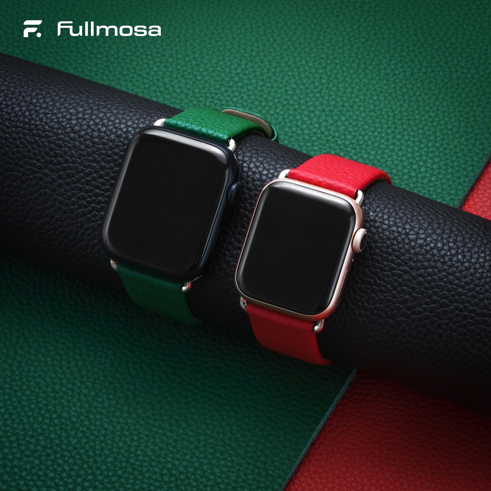 Apple Watch Band | Dark Green Leather | Litchi Fullmosa