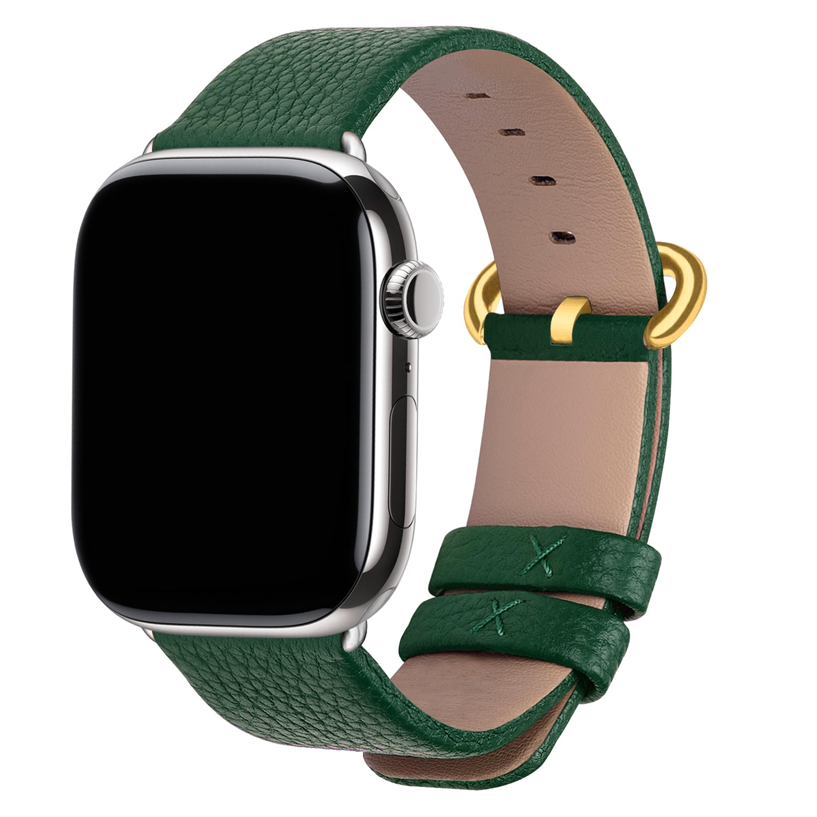 Apple Watch Band | Dark Green Leather | Litchi Fullmosa