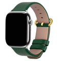 Apple Watch Band | Dark Green Leather | Litchi Fullmosa 42mm(s11/10) 41mm 40mm 38mm / Golden
