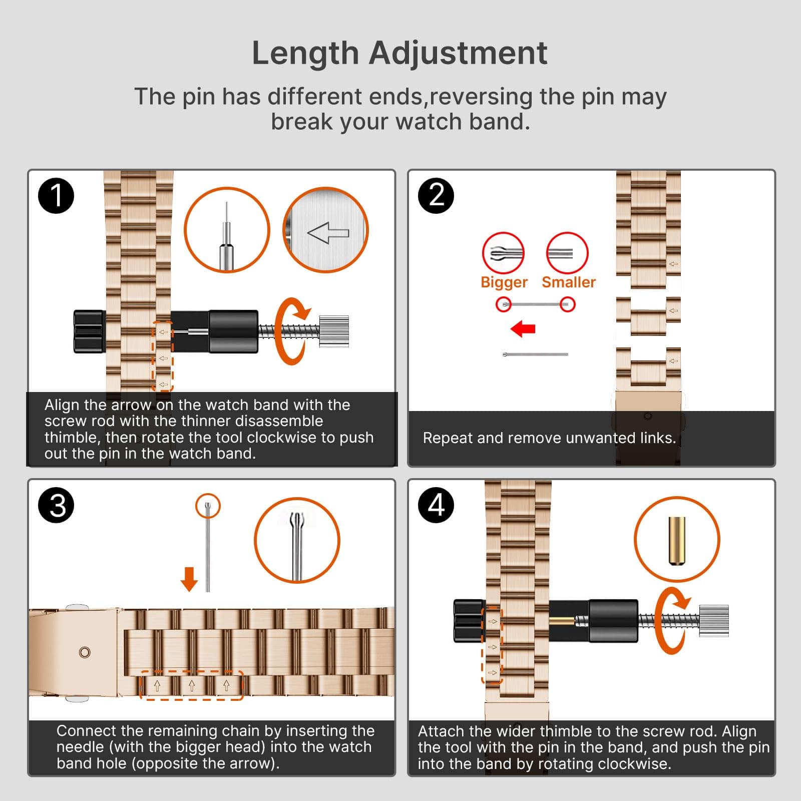 Apple Watch Band | EB-Metal Straps | Rose Gold Fullmosa watch band