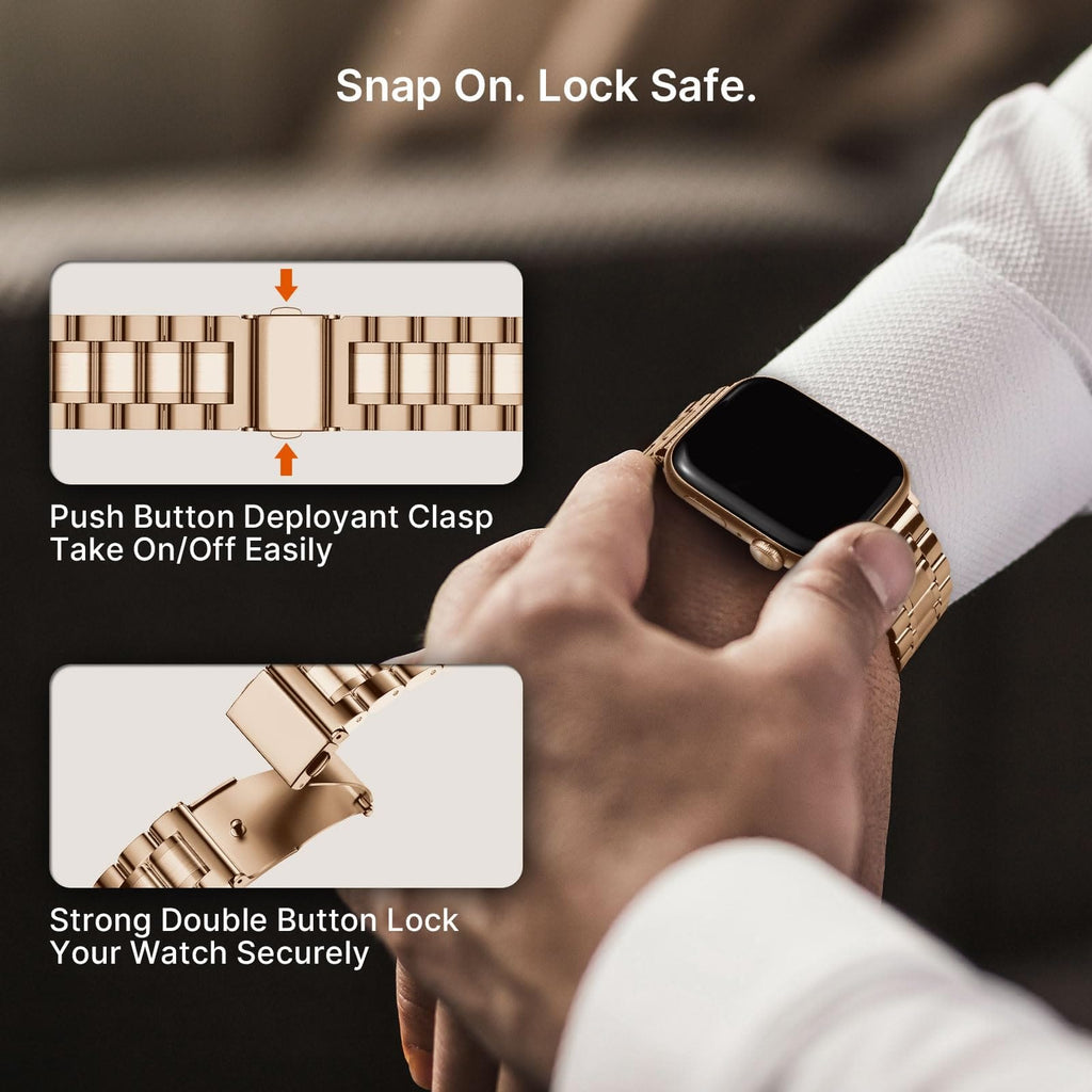 Apple Watch Band | EB-Metal Straps | Rose Gold Fullmosa watch band