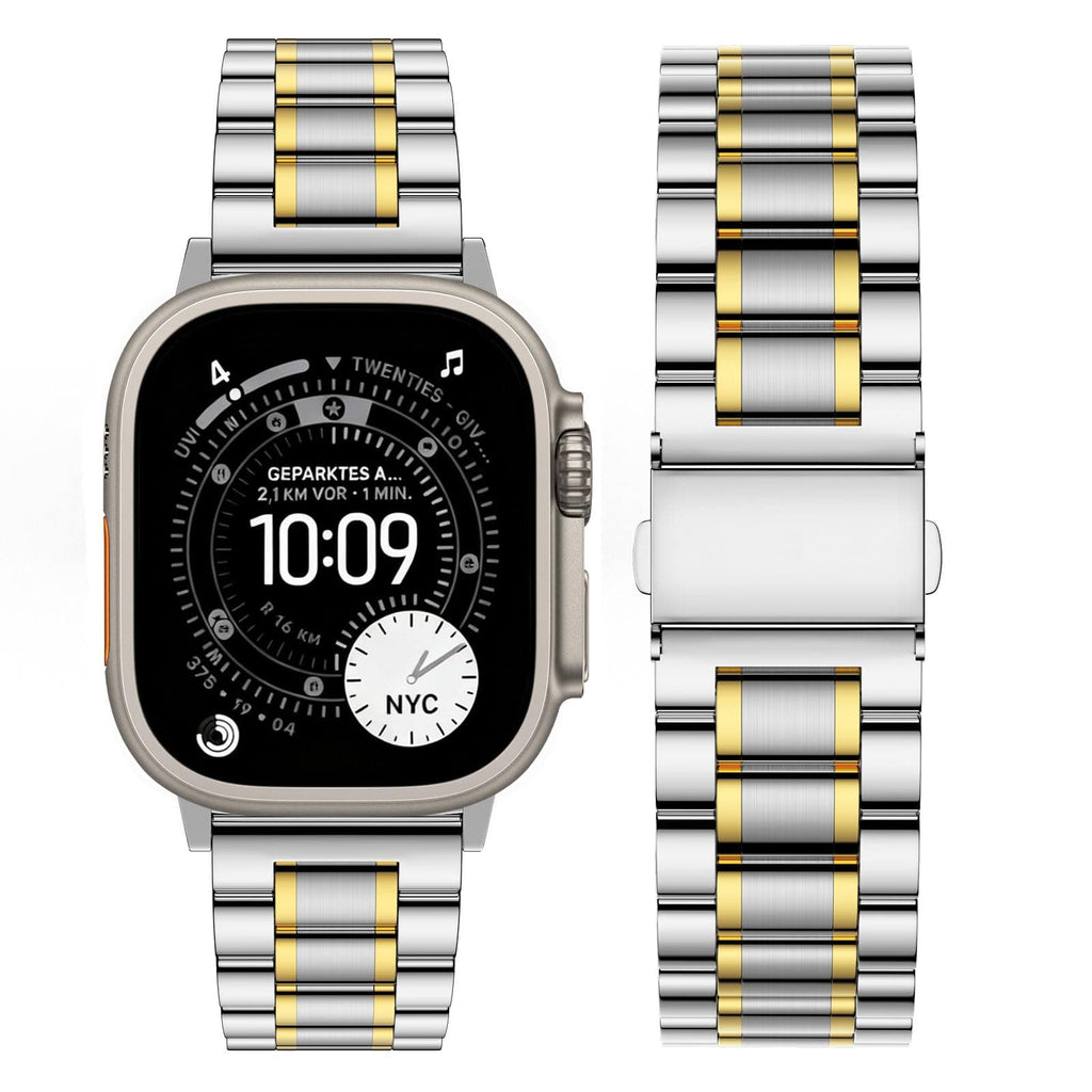 Apple Watch Band | EB-Metal Straps | Silver+Golden Fullmosa watch band 42mm(S11/10) 41mm 40mm 38mm / Silver+Golden