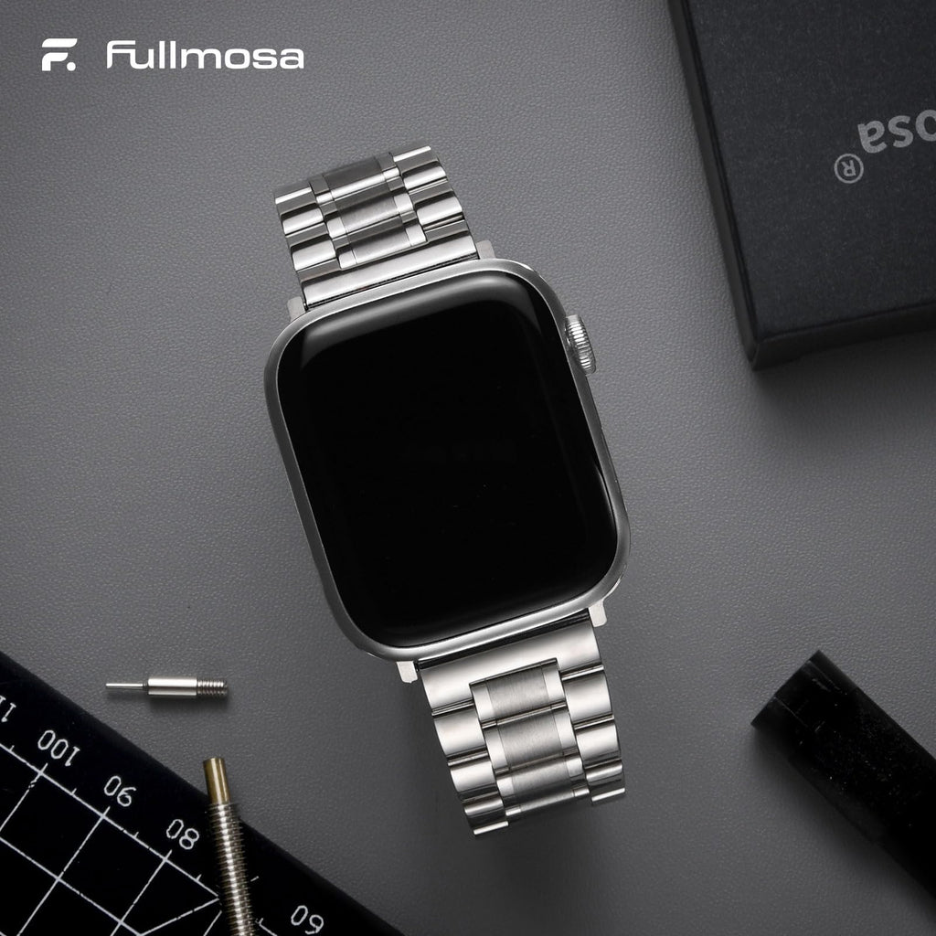 Apple Watch Band | EB-Metal Straps | Silver Fullmosa watch band