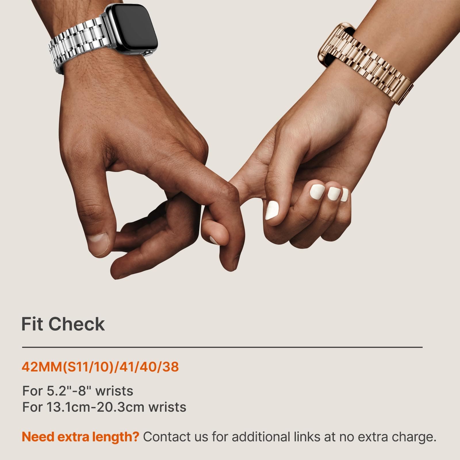 Apple Watch Band | EB-Metal Straps | Silver Fullmosa watch band