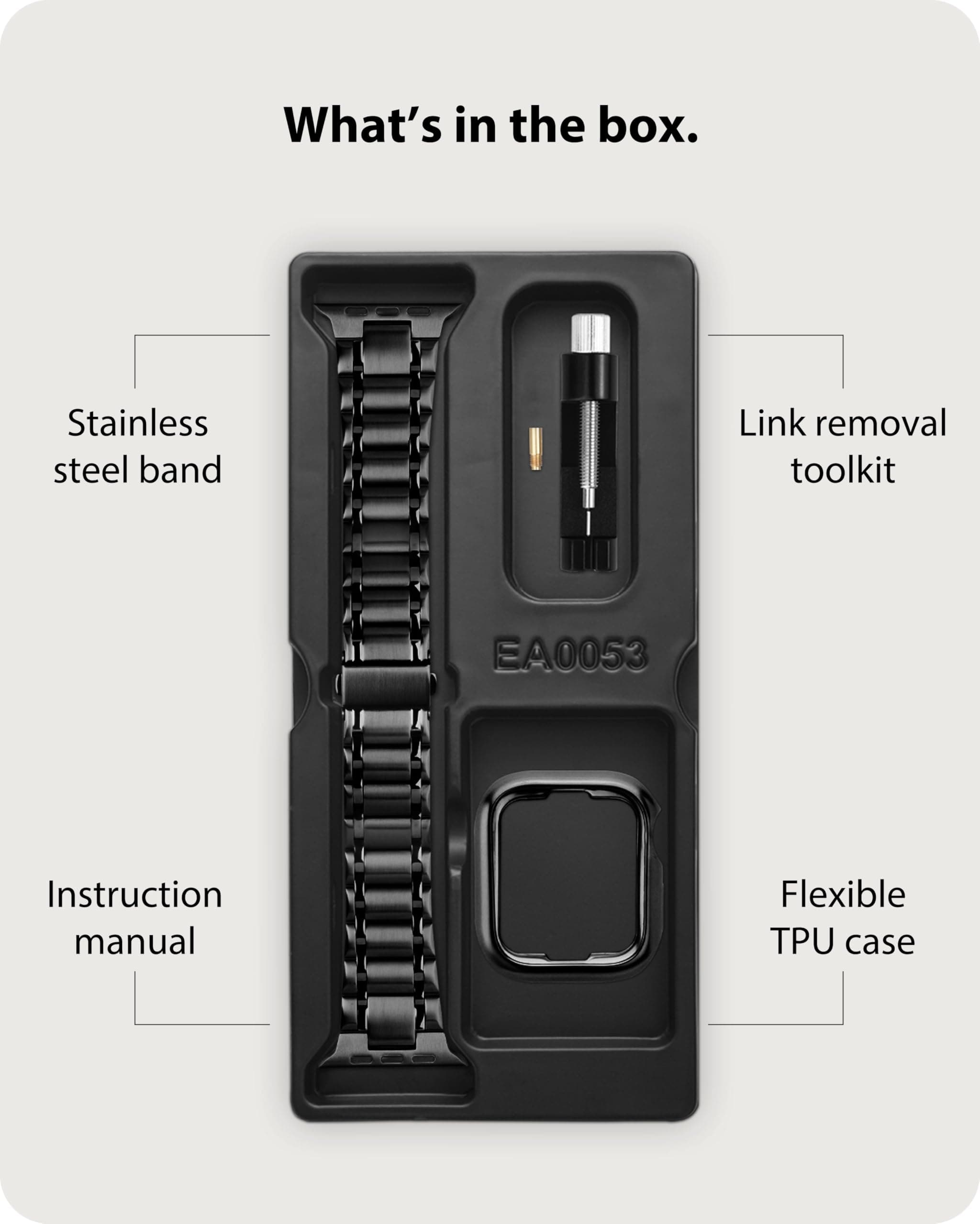Apple Watch Band | Five-Links Stainless Steel Metal | Black Fullmosa
