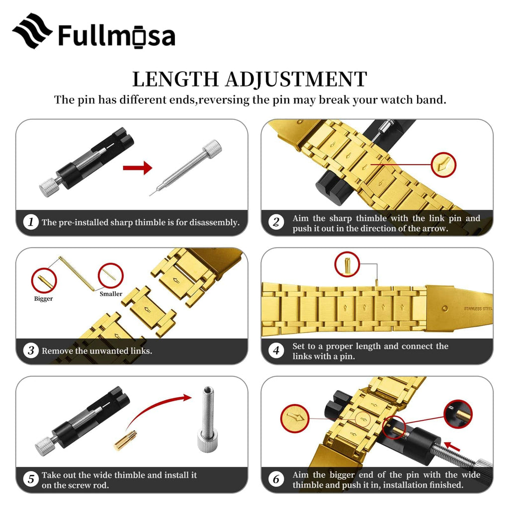 Apple Watch Band | Five-Links Stainless Steel Metal | Golden Fullmosa