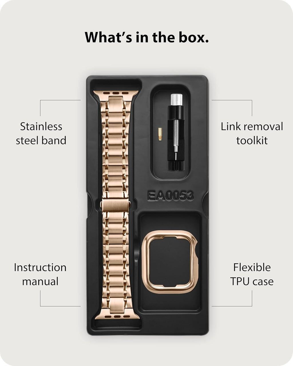 Apple Watch Band | Five-Links Stainless Steel Metal | Rose Gold Fullmosa
