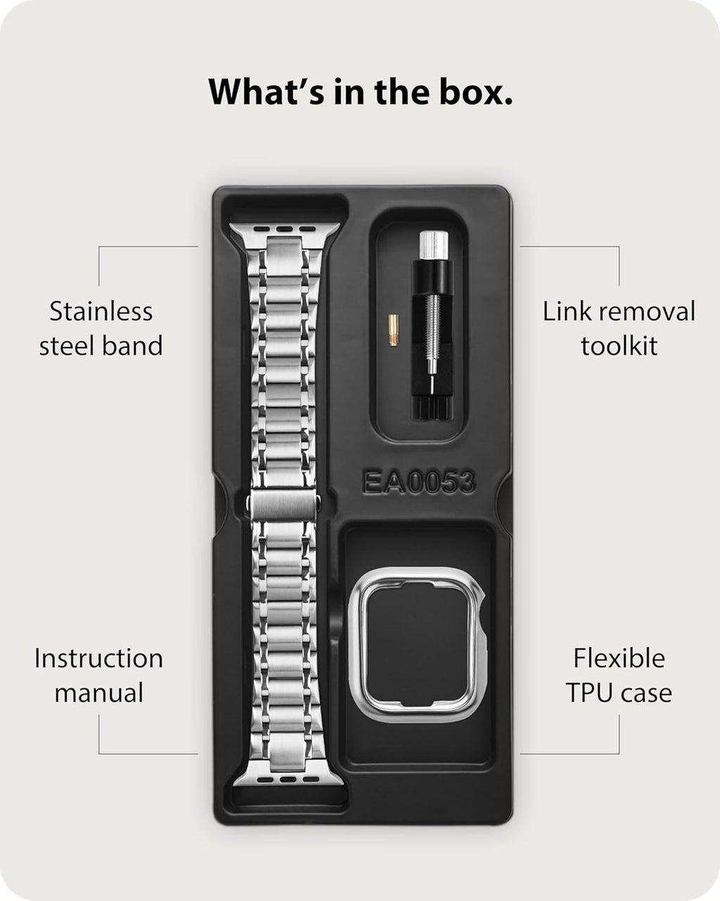 Apple Watch Band | Five-Links Stainless Steel Metal | Silver Fullmosa
