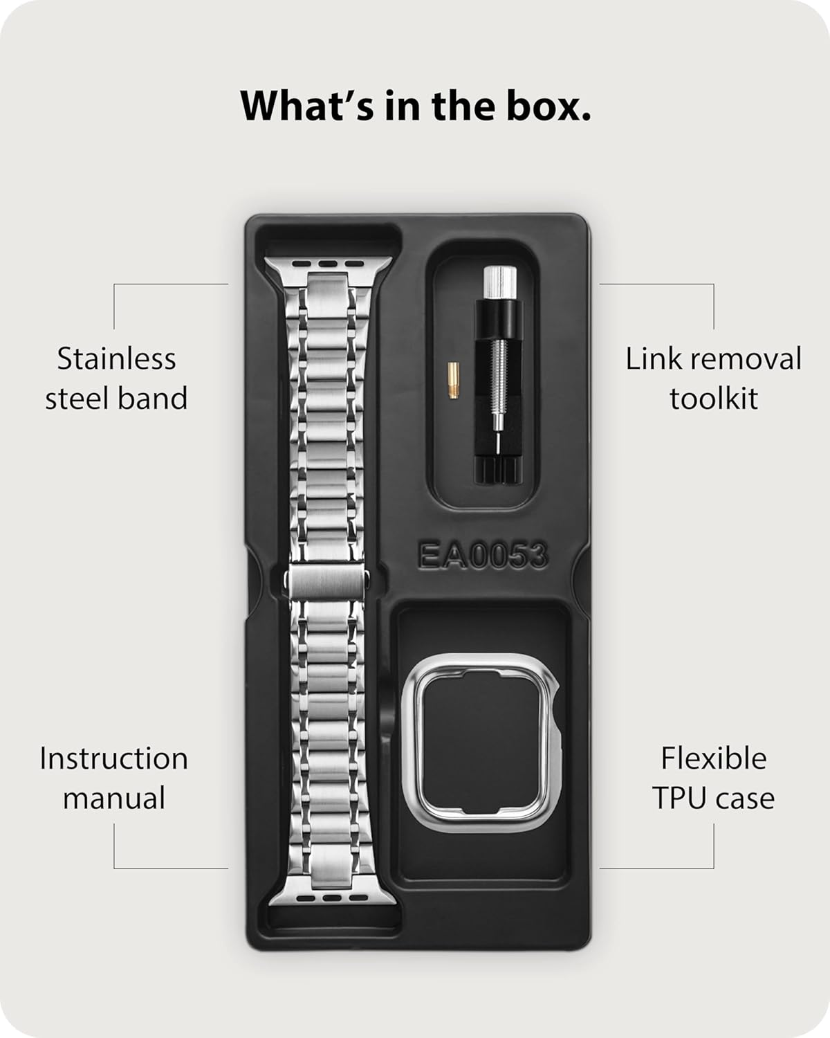 Apple Watch Band | Five-Links Stainless Steel Metal | Silver Fullmosa