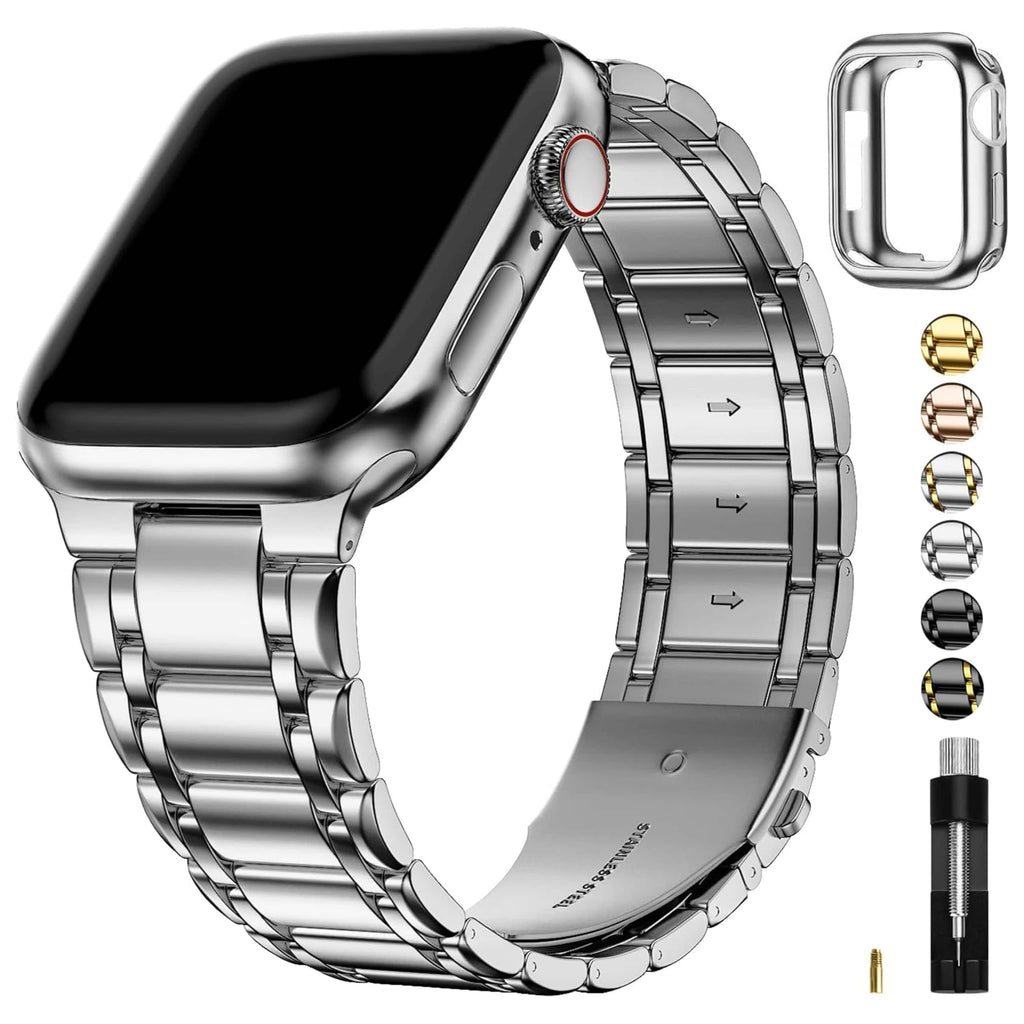 Apple Watch Band | Five-Links Stainless Steel Metal | Silver Fullmosa 38mm 40mm 41mm / Silver