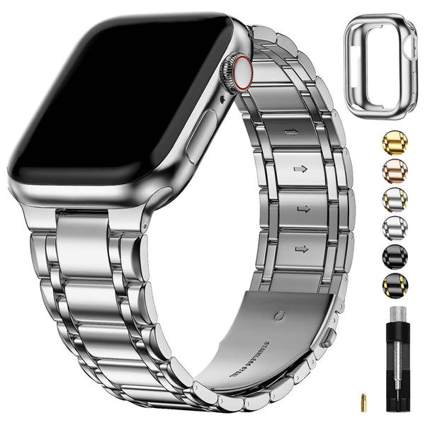 Apple Watch Band | Five-Links Stainless Steel Metal | Silver Fullmosa 38mm 40mm 41mm / Silver
