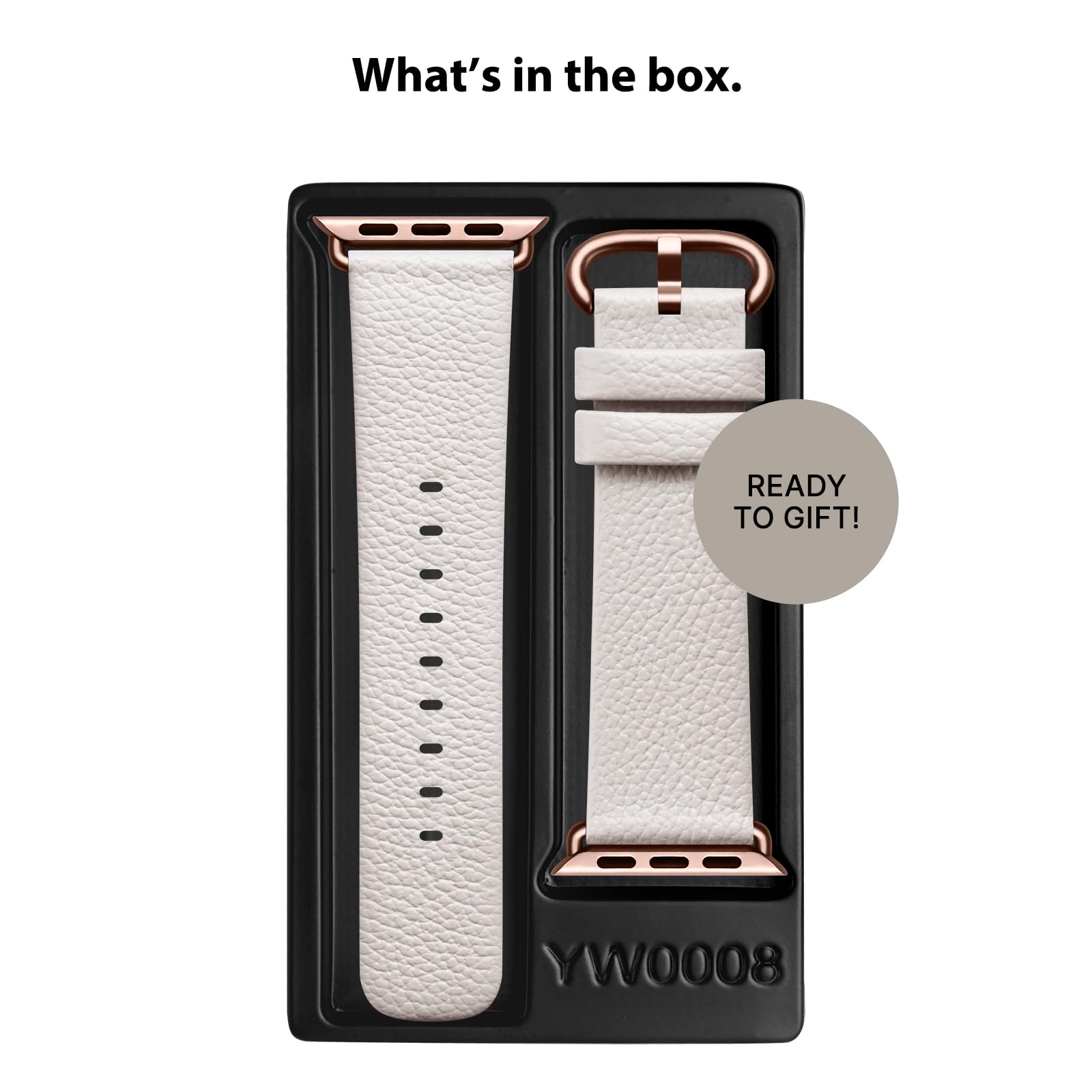 Apple Watch Band | Ivory White Leather | Litchi Fullmosa watch band