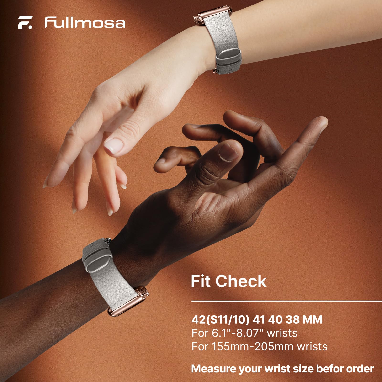 Apple Watch Band | Ivory White Leather | Litchi Fullmosa watch band