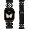 Apple Watch Band | Magnetic Knot Braided Nylon Strap | Black/Black Buckle Fullmosa watch band 42mm(S11/10) 41mm 40mm 38mm / Black/Black Buckle