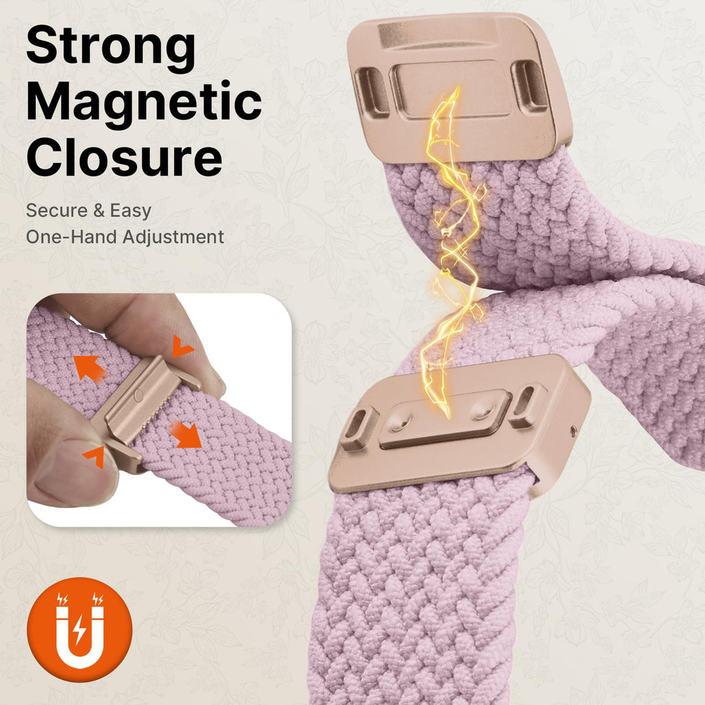 Apple Watch Band | Magnetic Knot Braided Nylon Strap | Pink/RoseGold Buckle Fullmosa watch band