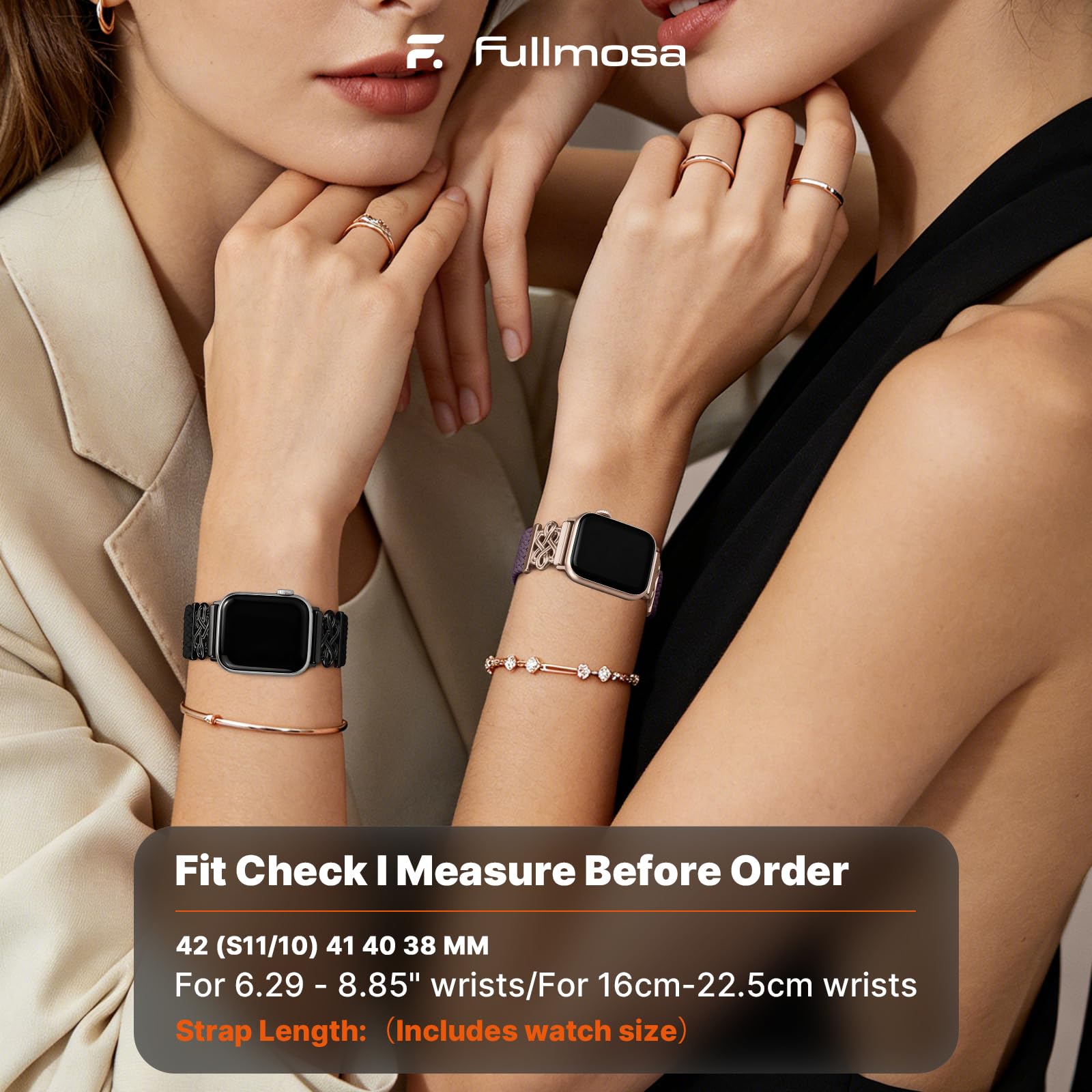 Apple Watch Band | Magnetic Knot Braided Nylon Strap | Smoky Purple/RoseGold Buckle Fullmosa watch band 42mm(S11/10) 41mm 40mm 38mm / Smoky Purple/RoseGold Buckle