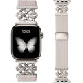 Apple Watch Band | Magnetic Knot Braided Nylon Strap | Starlight/Silver Buckle Fullmosa watch band 42mm(S11/10) 41mm 40mm 38mm / Starlight/Silver Buckle