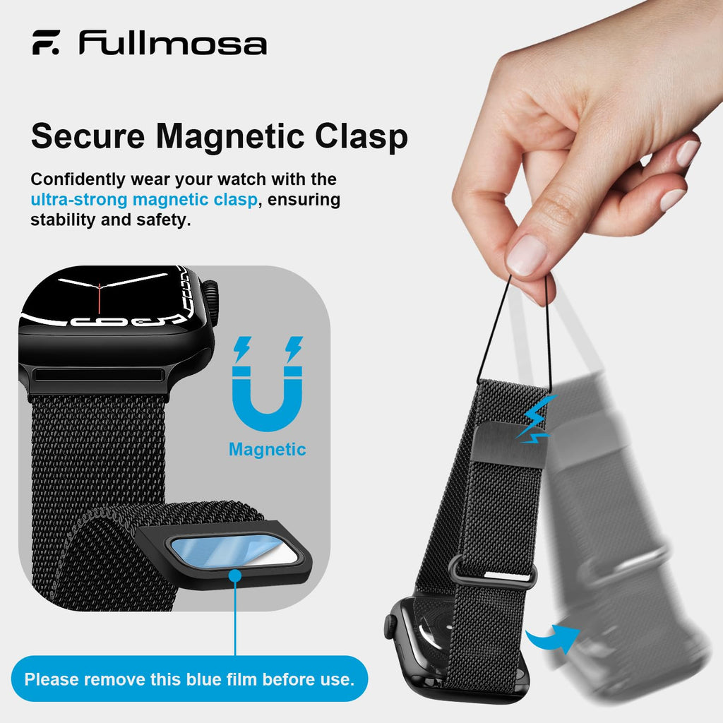 Apple Watch Band | Milanese Loop Strap | Black Fullmosa