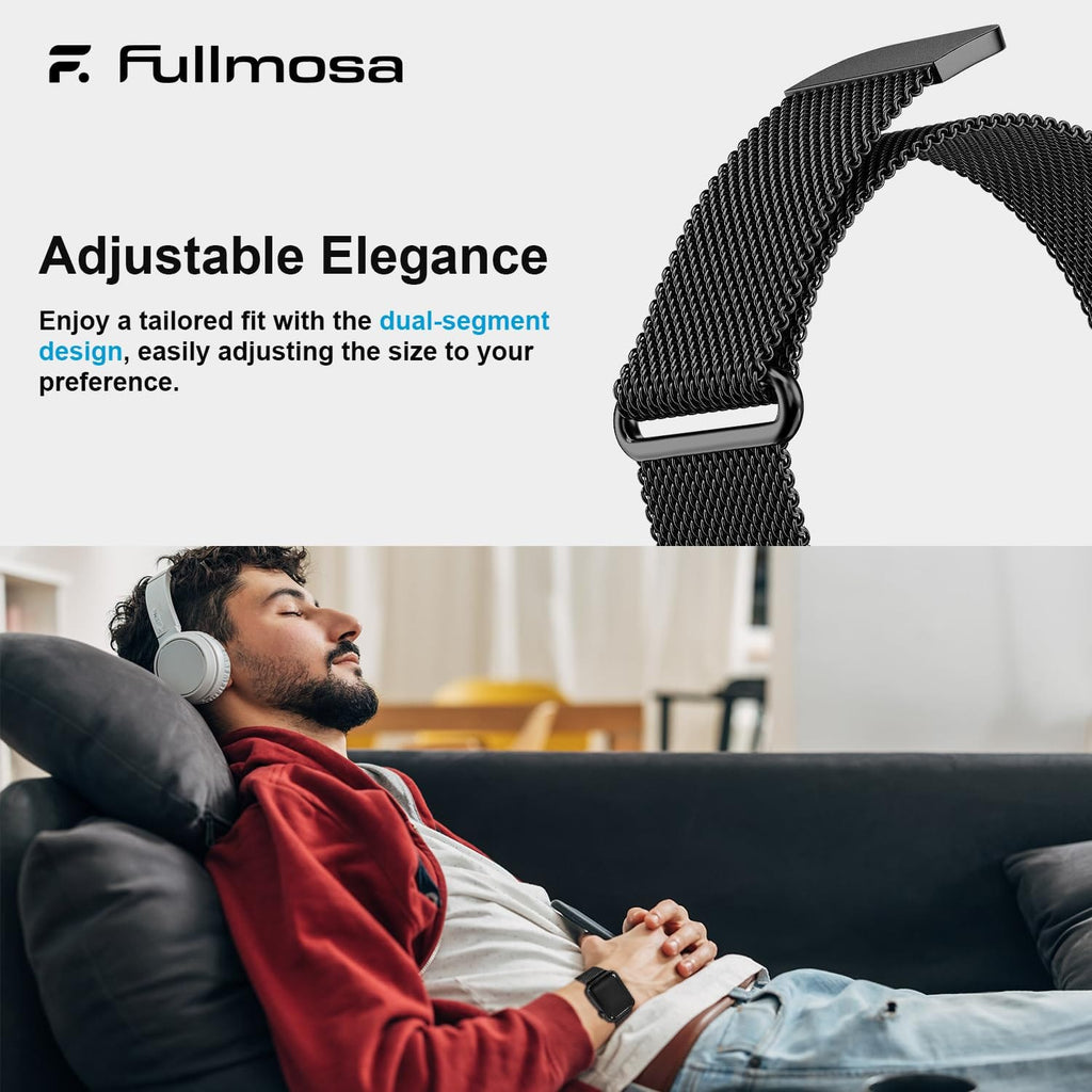 Apple Watch Band | Milanese Loop Strap | Black Fullmosa