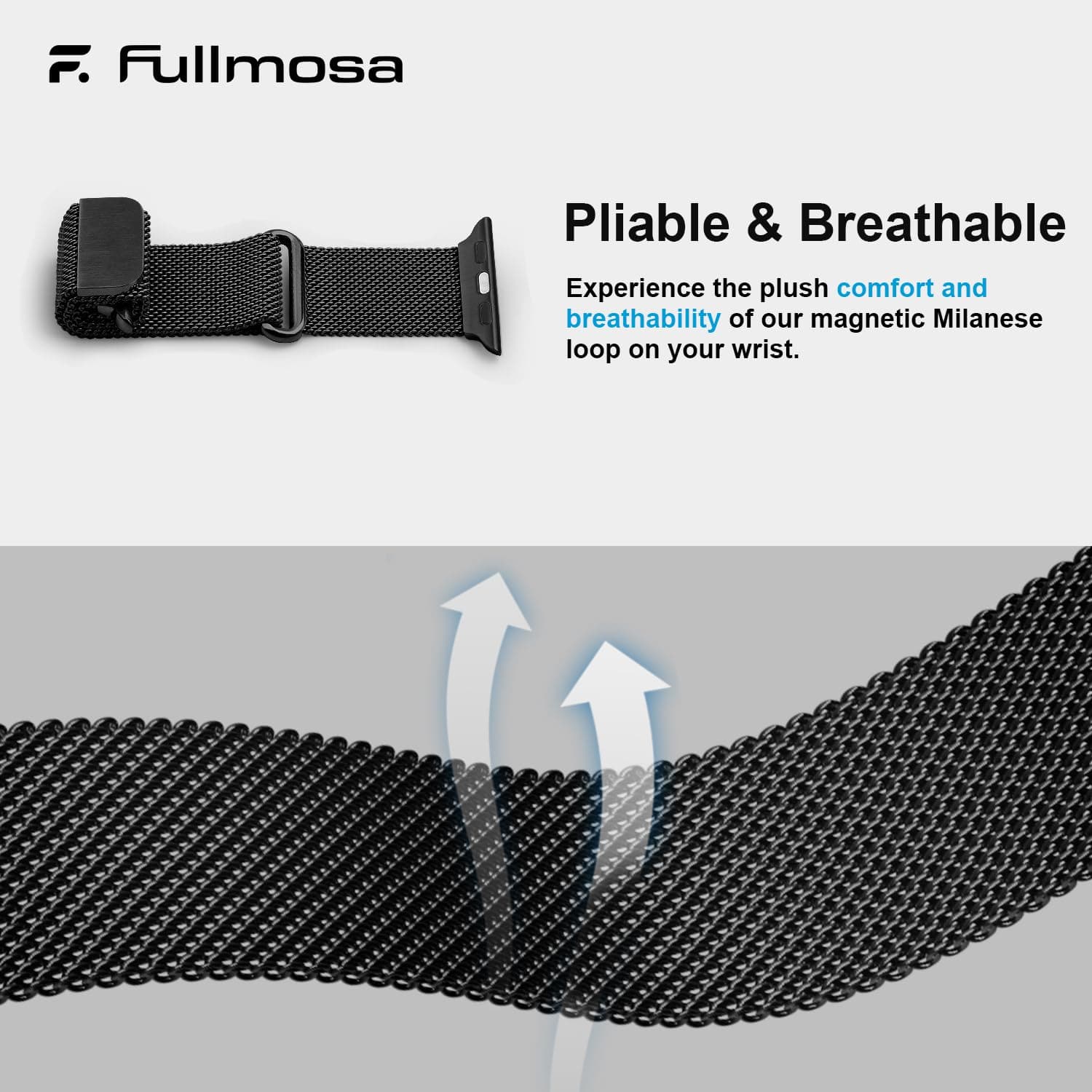 Apple Watch Band | Milanese Loop Strap | Black Fullmosa