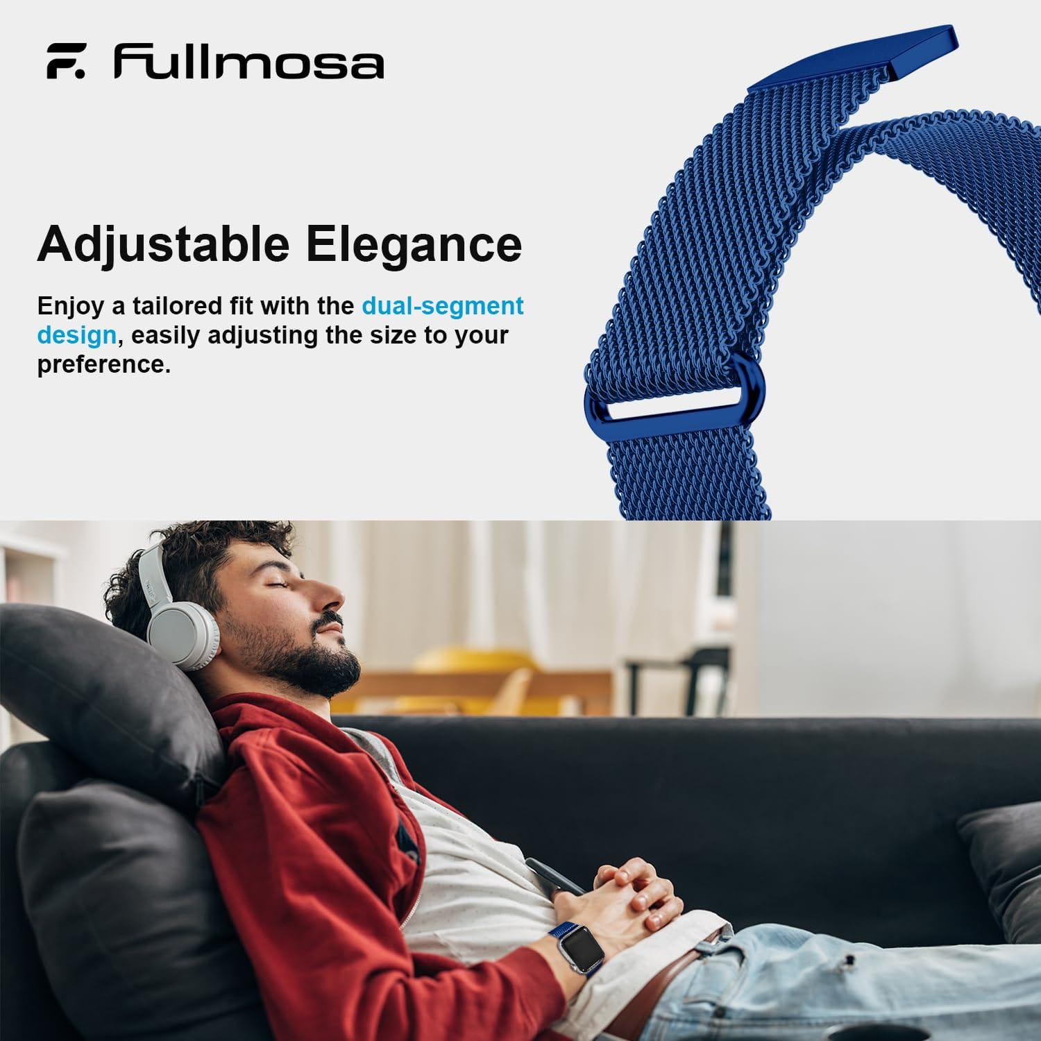 Apple Watch Band | Milanese Loop Strap | Blue Fullmosa