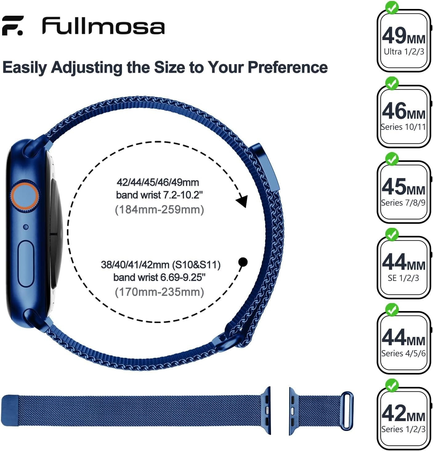 Apple Watch Band | Milanese Loop Strap | Blue Fullmosa