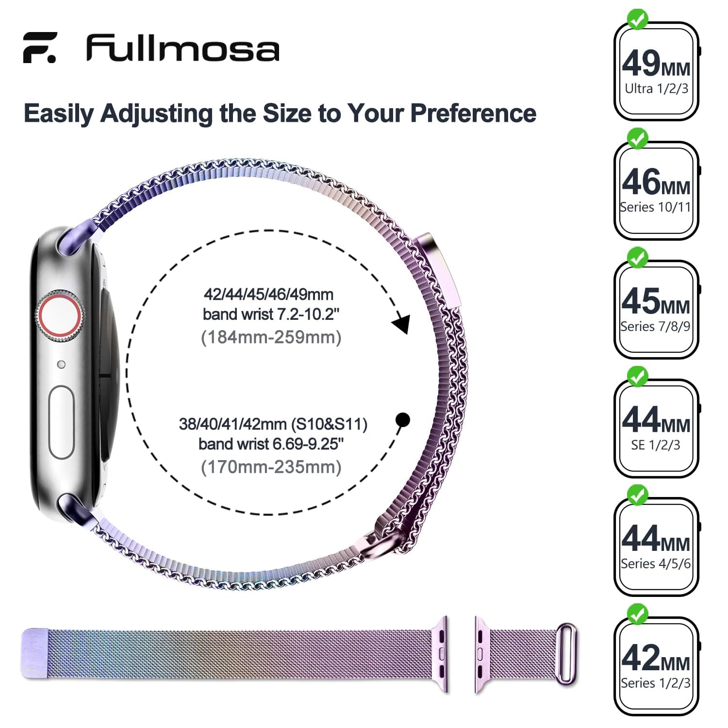 Apple Watch Band | Milanese Loop Strap | Colorful Fullmosa