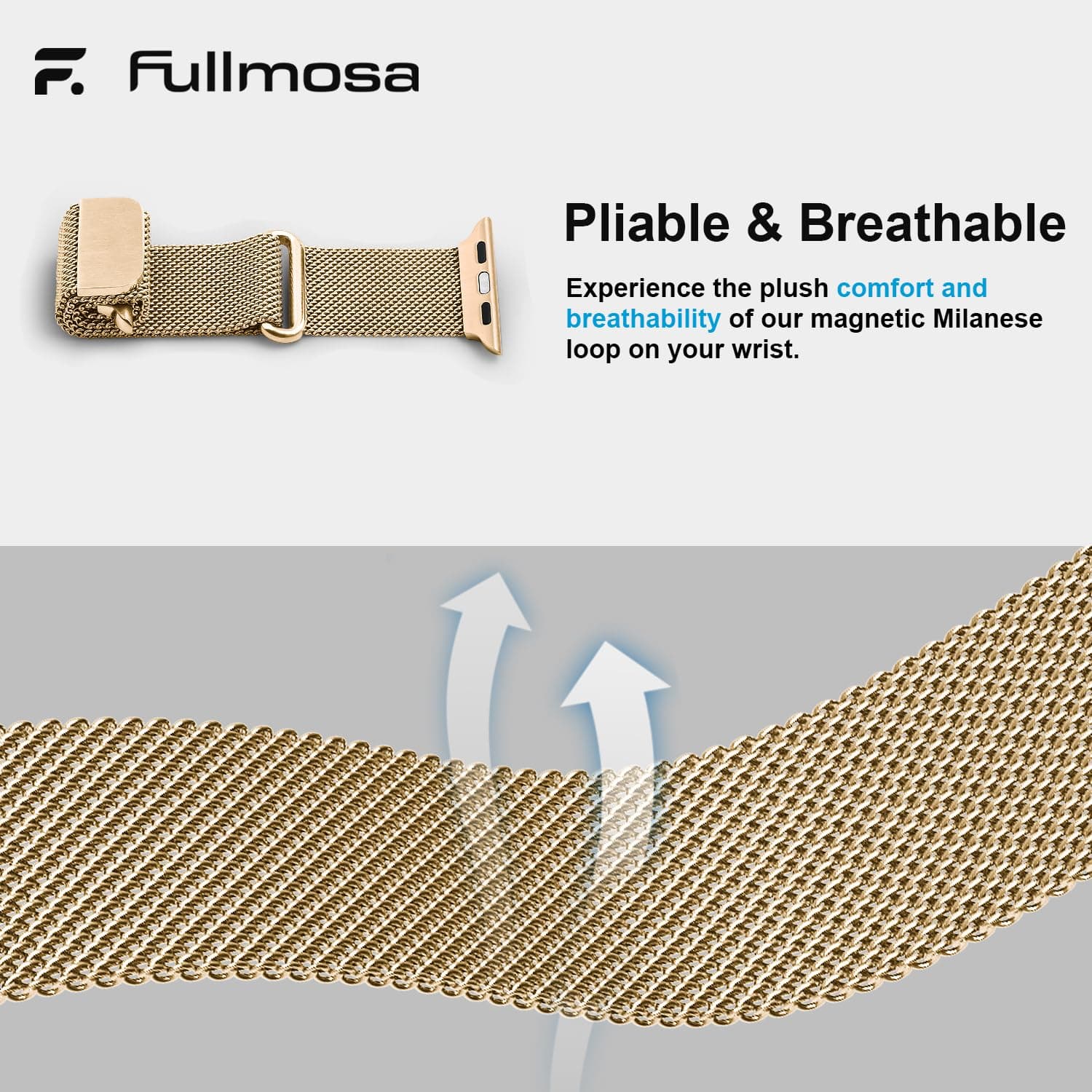 Apple Watch Band | Milanese Loop Strap | Gold Fullmosa