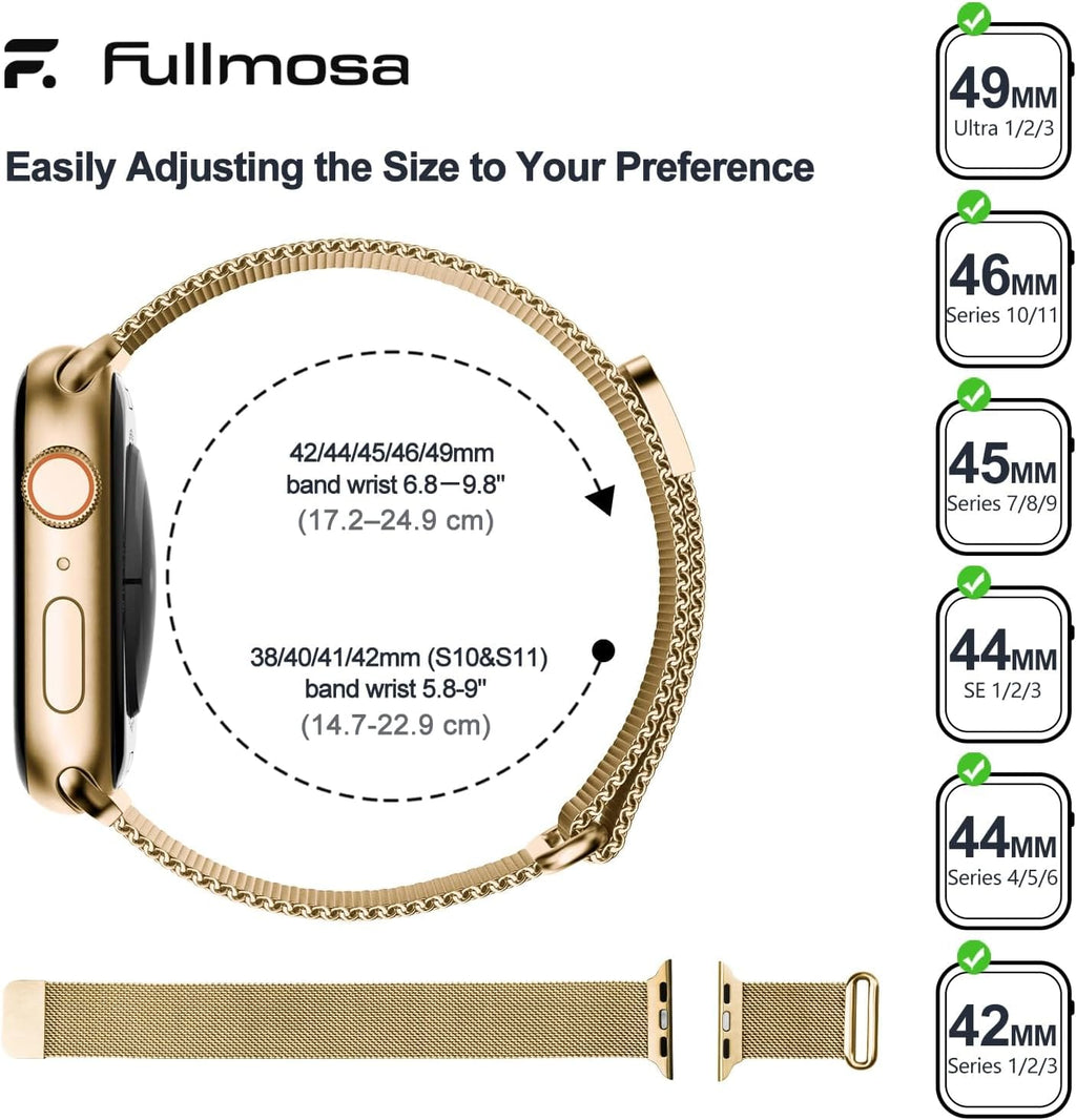 Apple Watch Band | Milanese Loop Strap | Gold Fullmosa