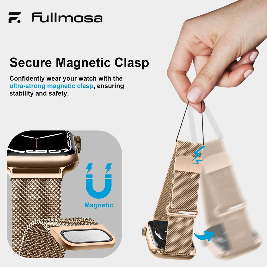 Apple Watch Band | Milanese Loop Strap | Rose Gold Fullmosa