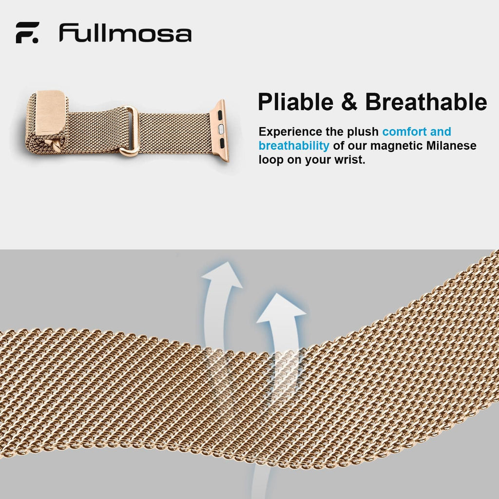 Apple Watch Band | Milanese Loop Strap | Rose Gold Fullmosa