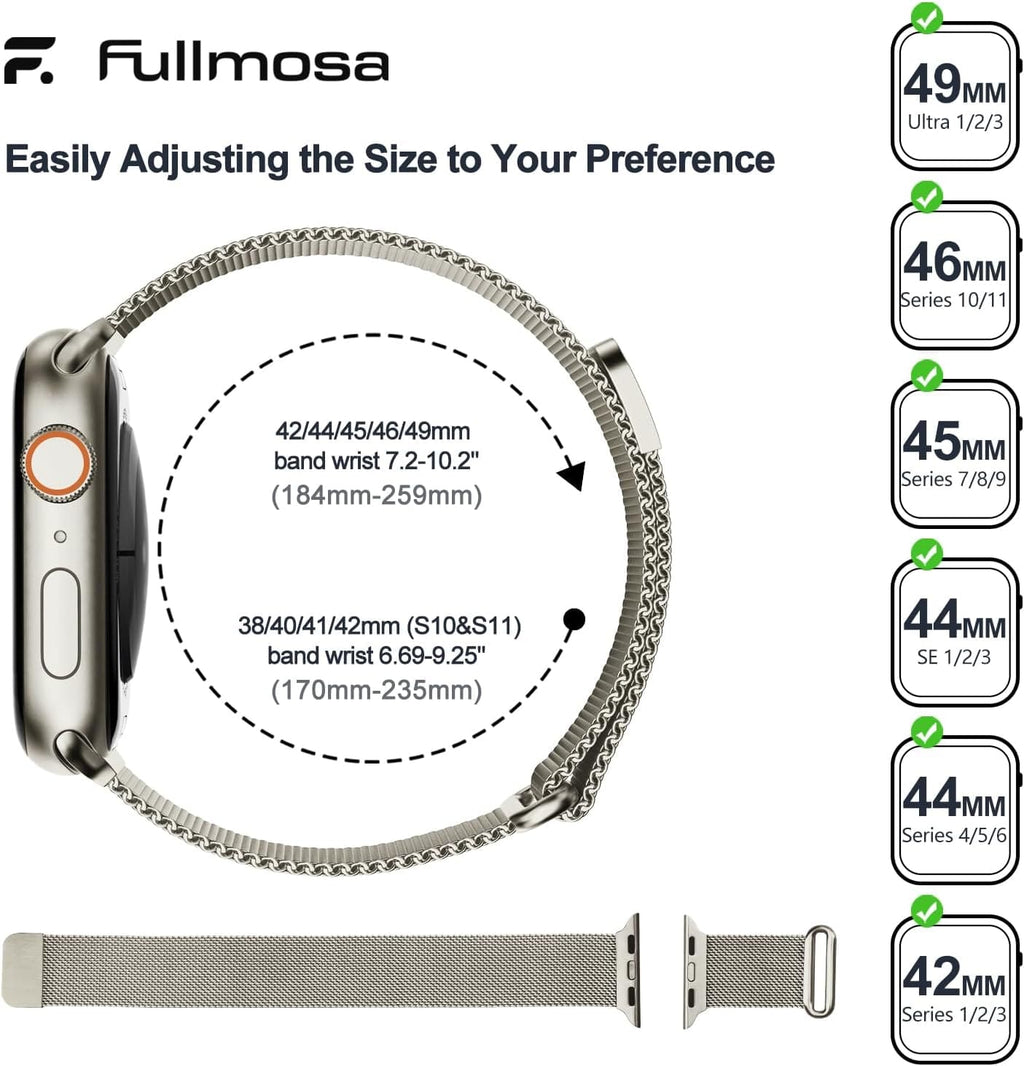 Apple Watch Band | Milanese Loop Strap | Starlight Fullmosa