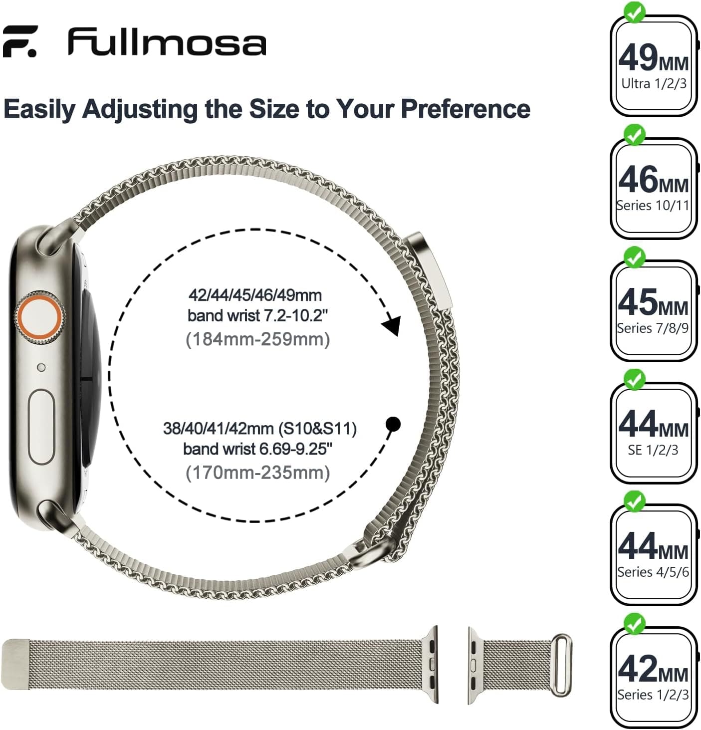 Apple Watch Band | Milanese Loop Strap | Starlight Fullmosa