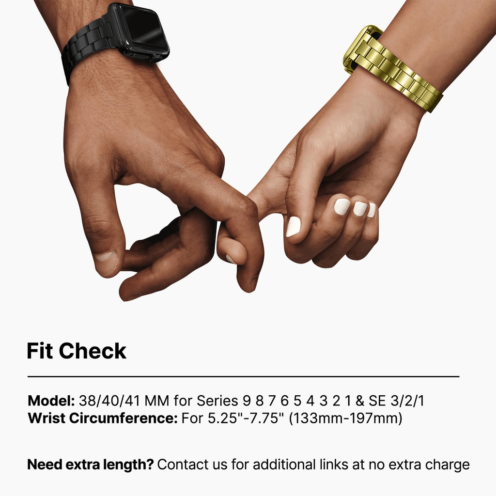 Apple Watch Band | No Tools Needed Stainless Steel Band | Black Fullmosa watch band