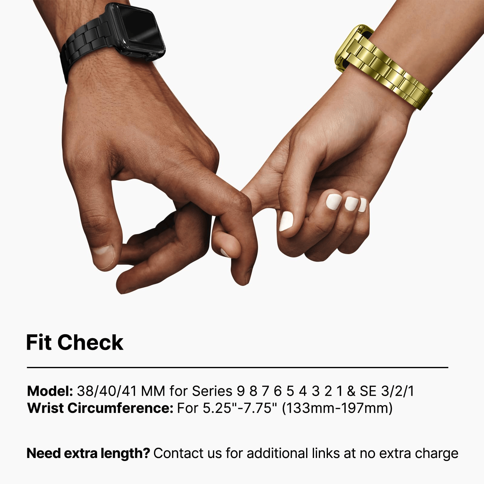 Apple Watch Band | No Tools Needed Stainless Steel Band | Black Fullmosa watch band