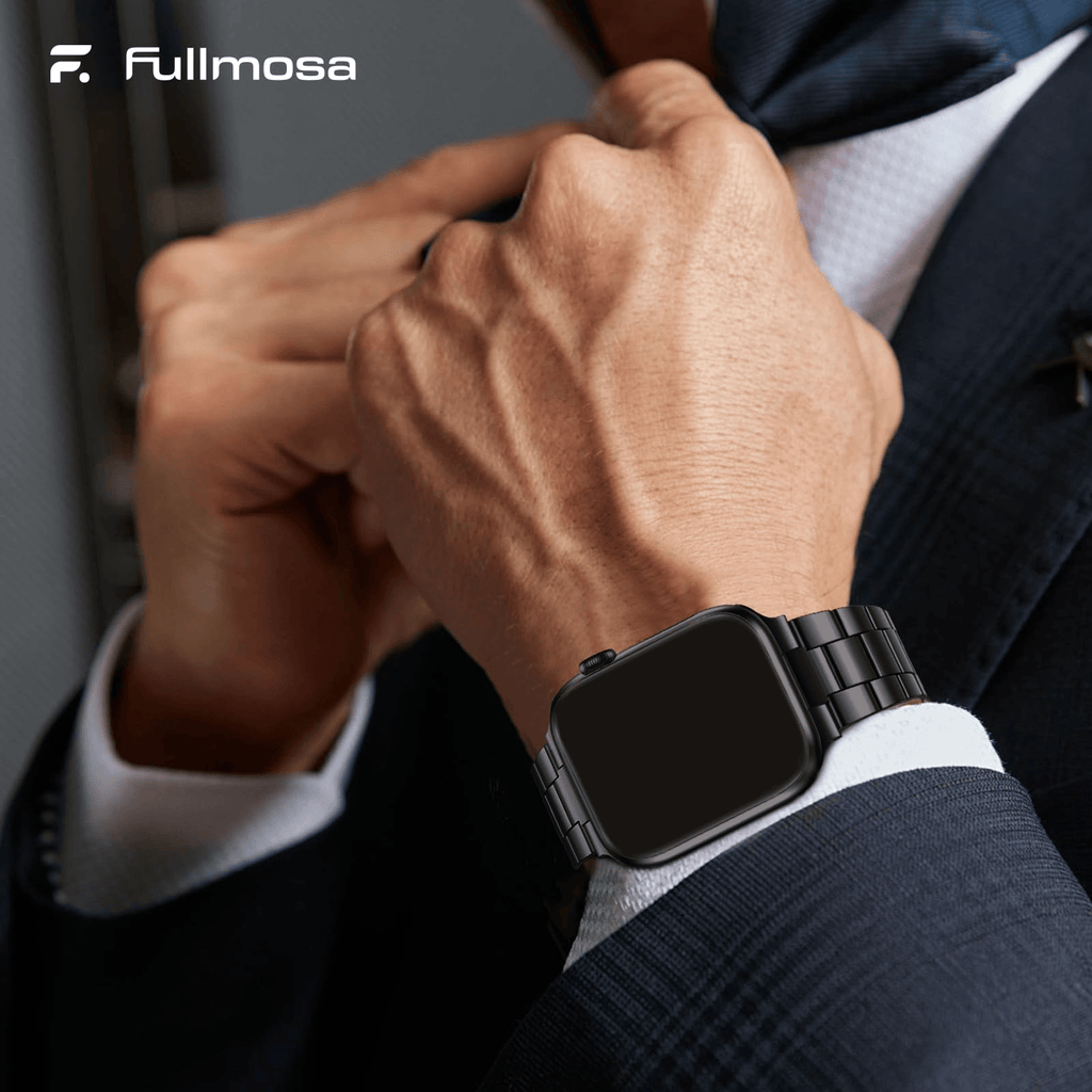 Apple Watch Band | No Tools Needed Stainless Steel Band | Black Fullmosa watch band