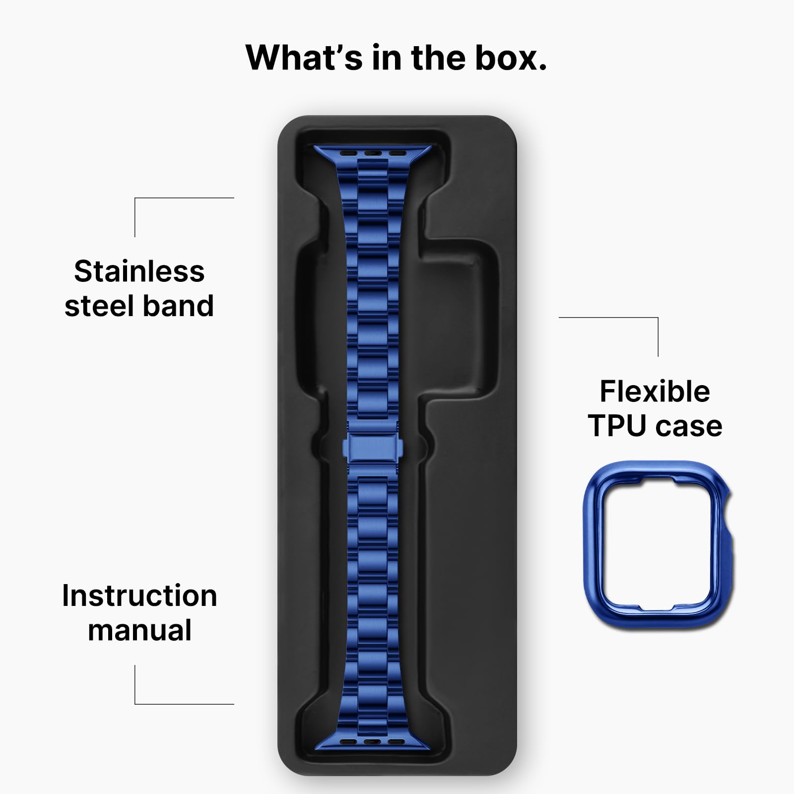 Apple Watch Band | No Tools Needed Stainless Steel Band | Blue Fullmosa watch band