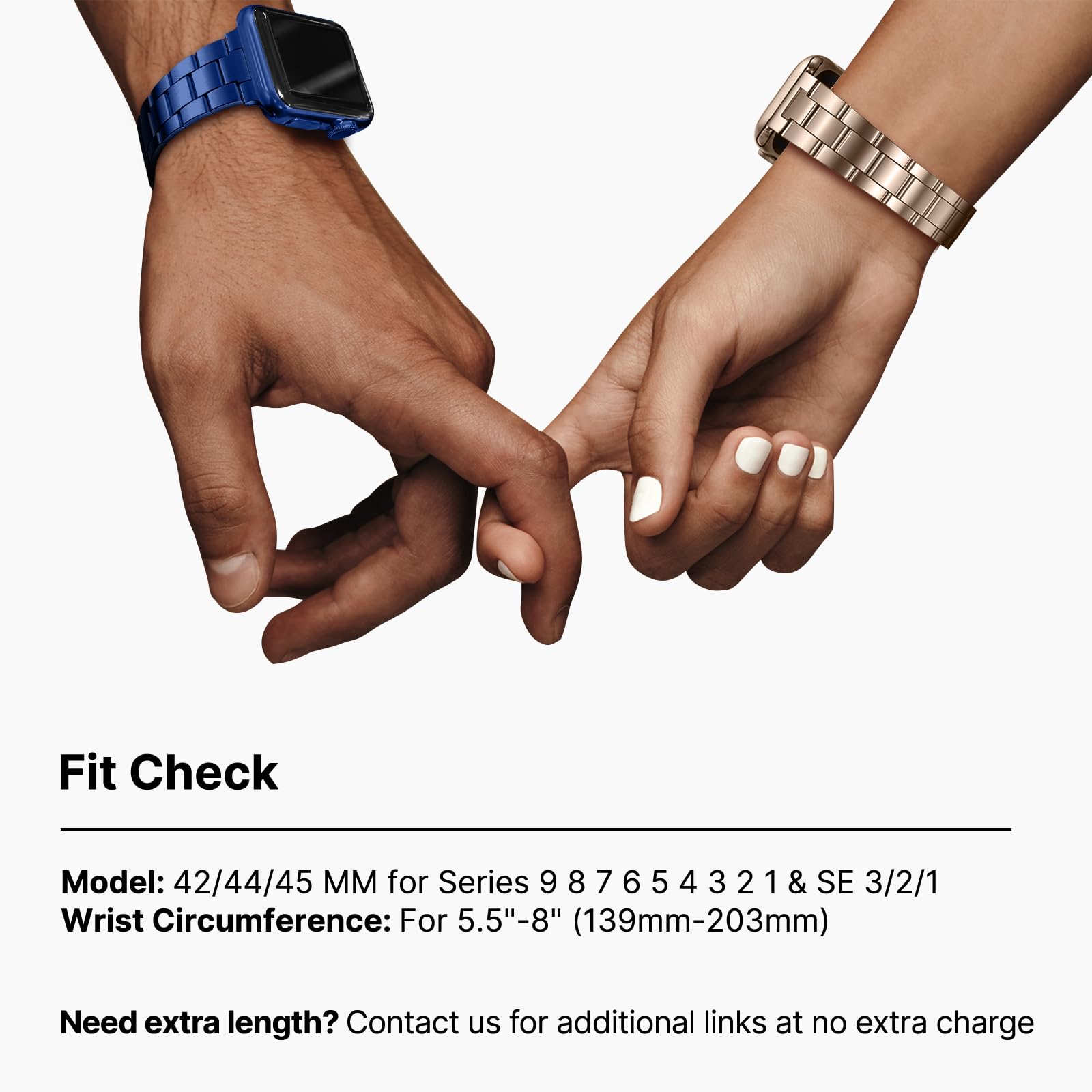 Apple Watch Band | No Tools Needed Stainless Steel Band | Blue Fullmosa watch band