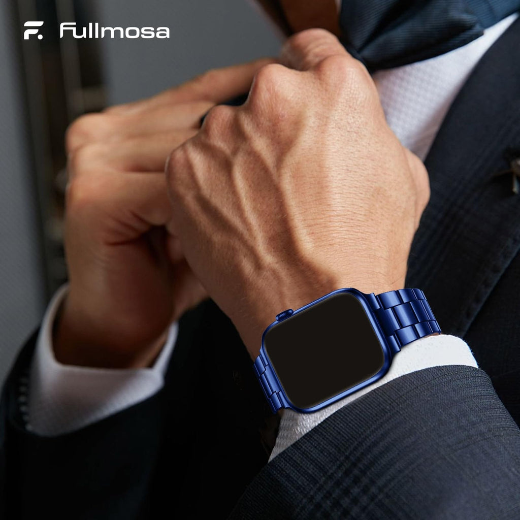 Apple Watch Band | No Tools Needed Stainless Steel Band | Blue Fullmosa watch band