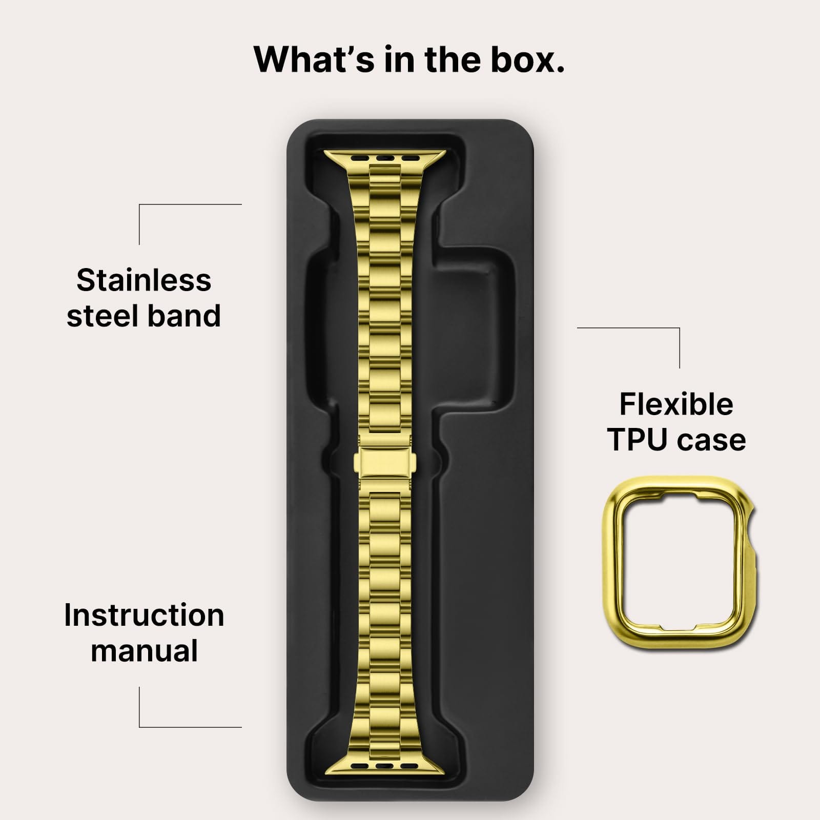 Apple Watch Band | No Tools Needed Stainless Steel Band | Golden Fullmosa watch band