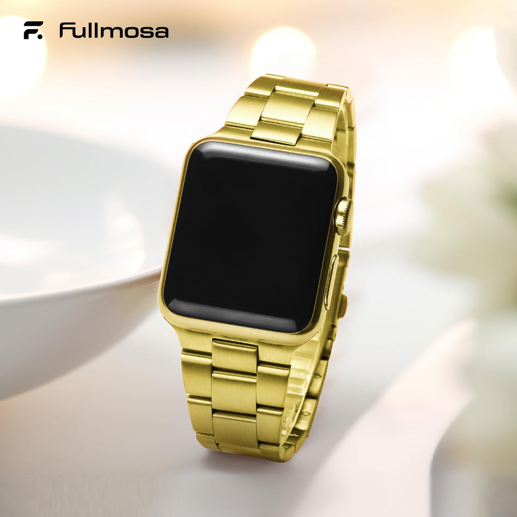 Apple Watch Band | No Tools Needed Stainless Steel Band | Golden Fullmosa watch band