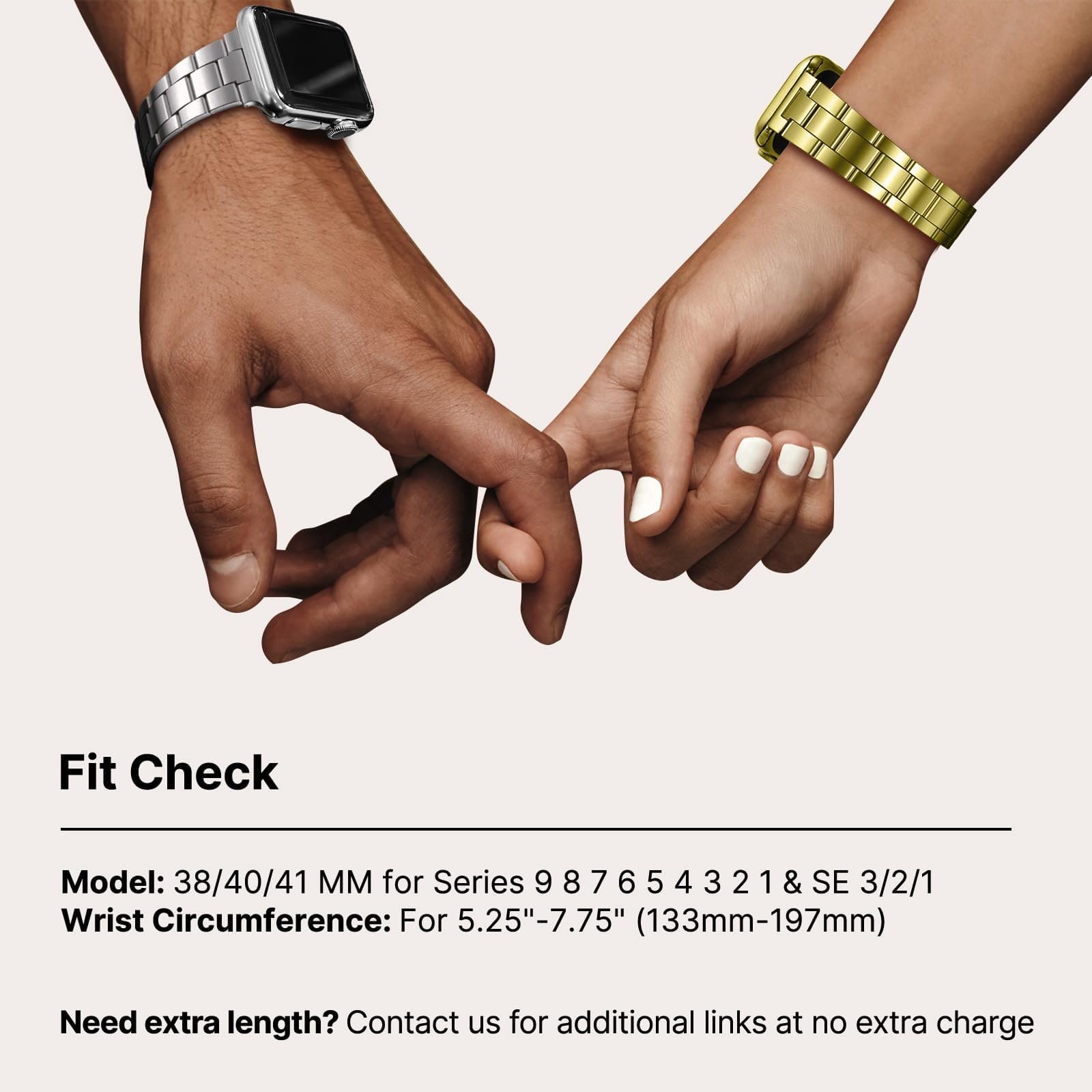 Apple Watch Band | No Tools Needed Stainless Steel Band | Golden Fullmosa watch band