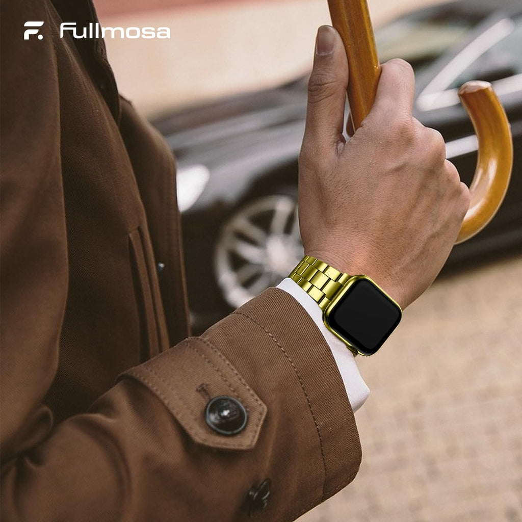 Apple Watch Band | No Tools Needed Stainless Steel Band | Golden Fullmosa watch band