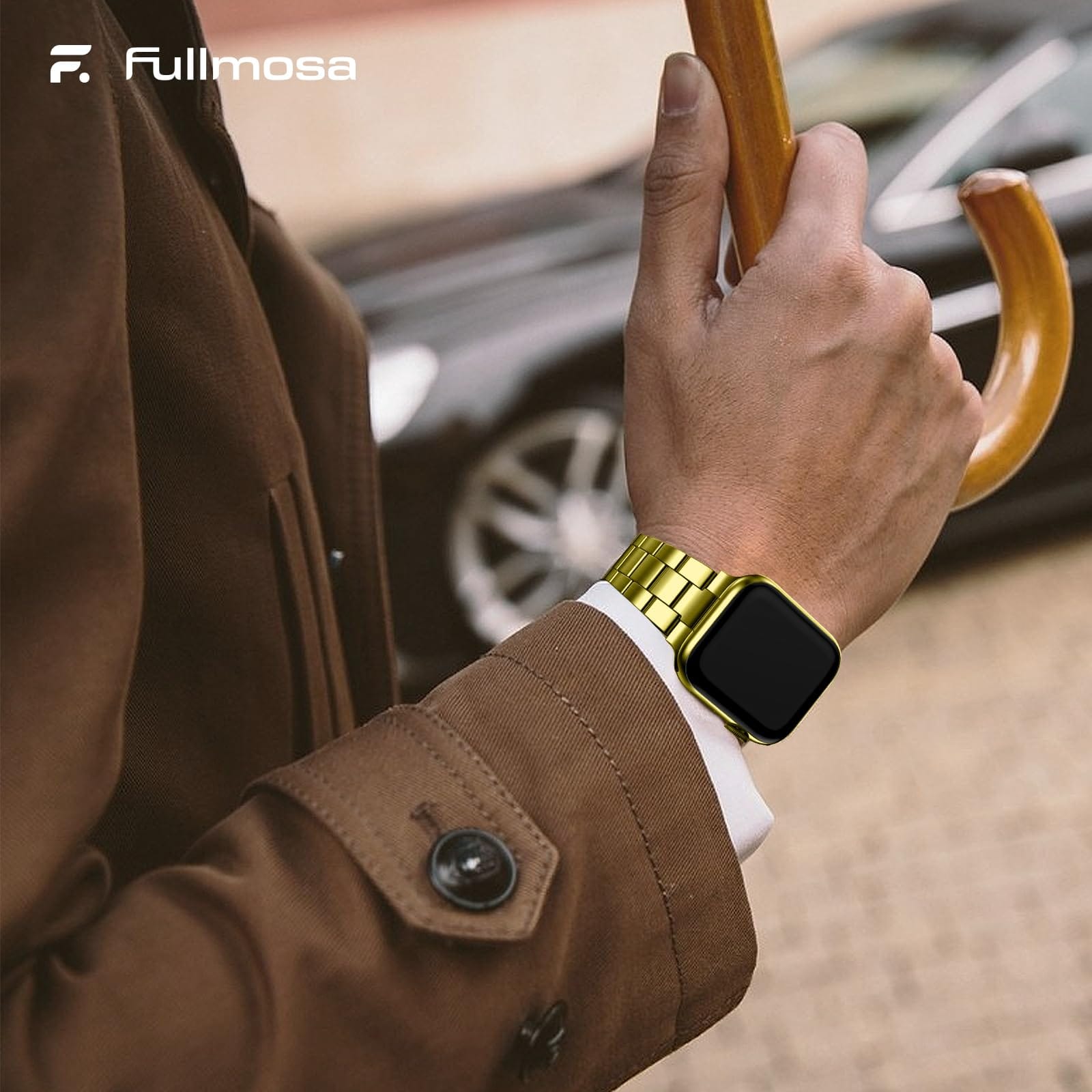 Apple Watch Band | No Tools Needed Stainless Steel Band | Golden Fullmosa watch band
