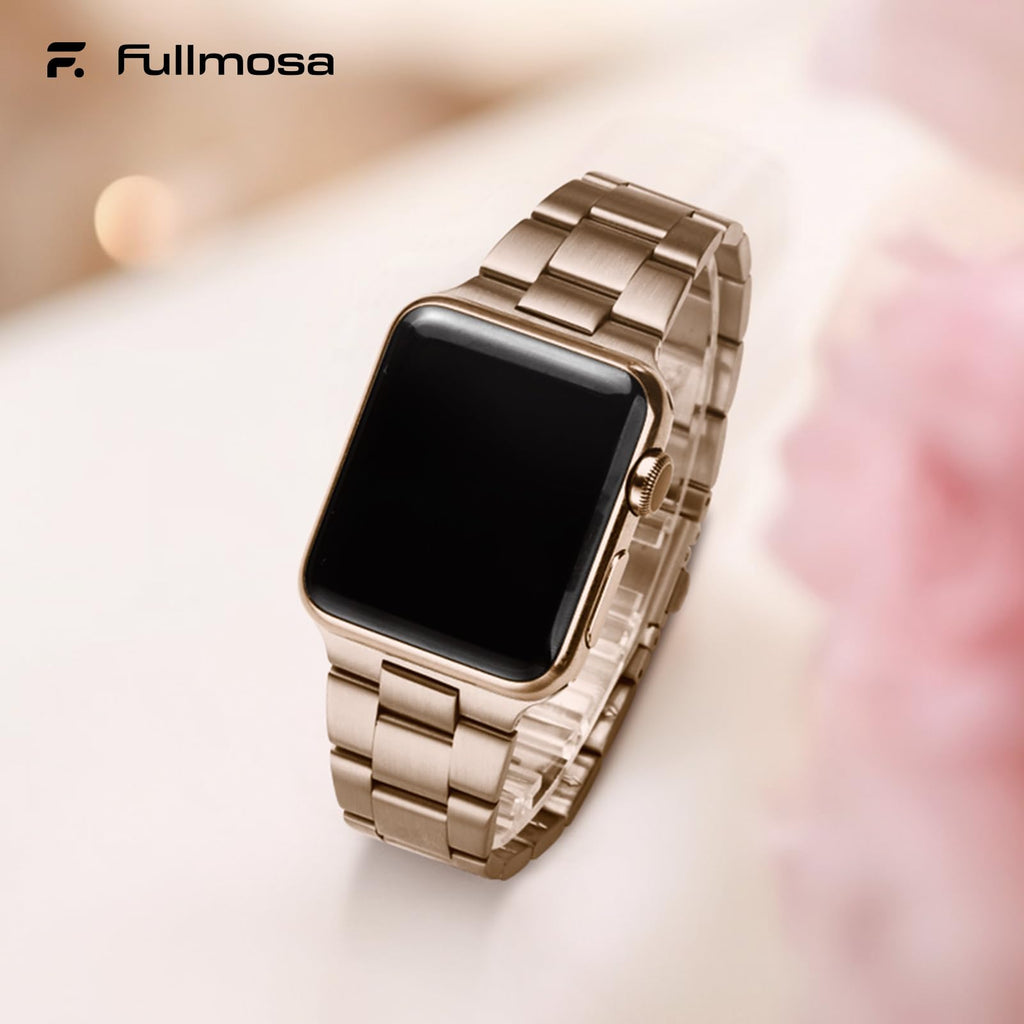 Apple Watch Band | No Tools Needed Stainless Steel Band | Rose gold Fullmosa watch band