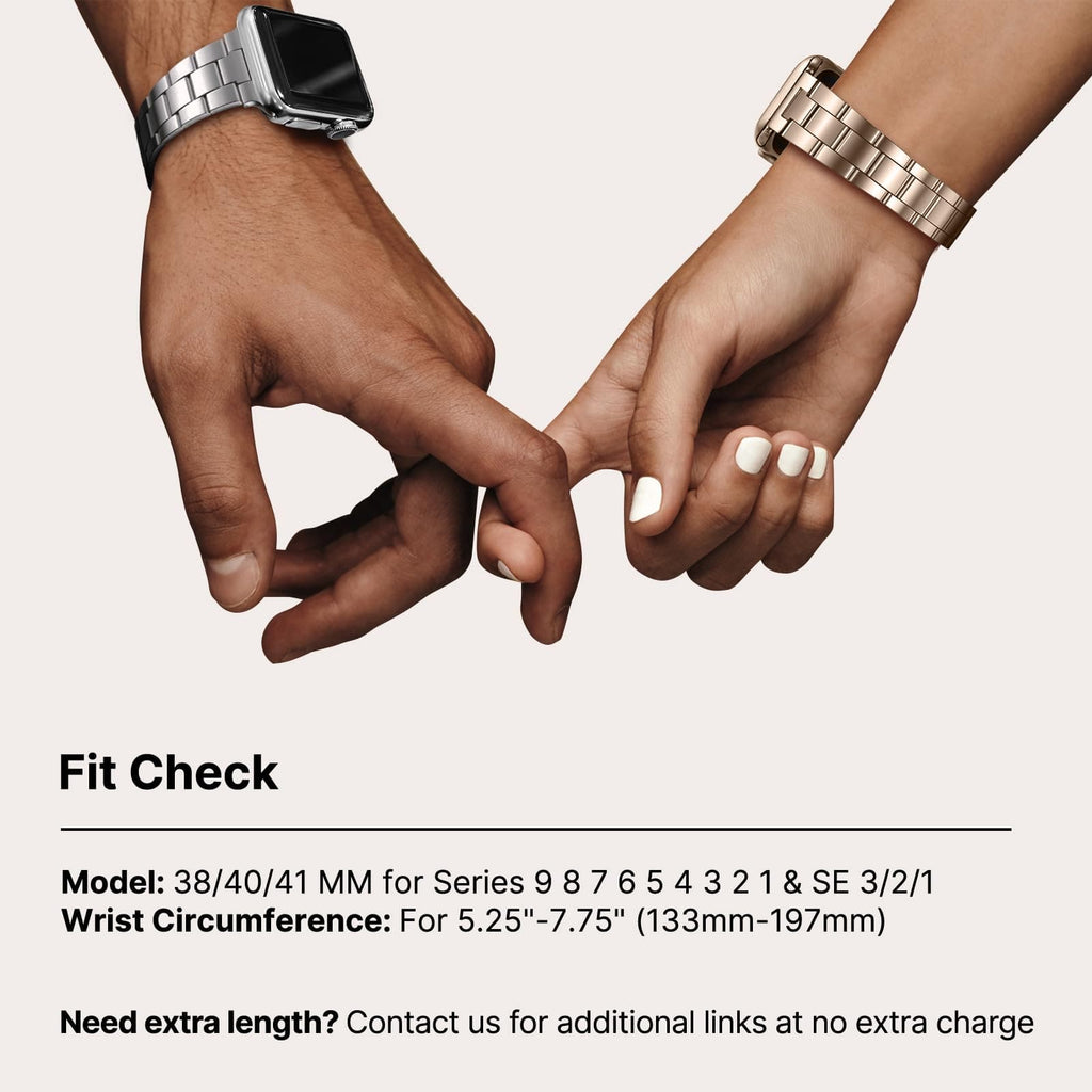 Apple Watch Band | No Tools Needed Stainless Steel Band | Rose gold Fullmosa watch band