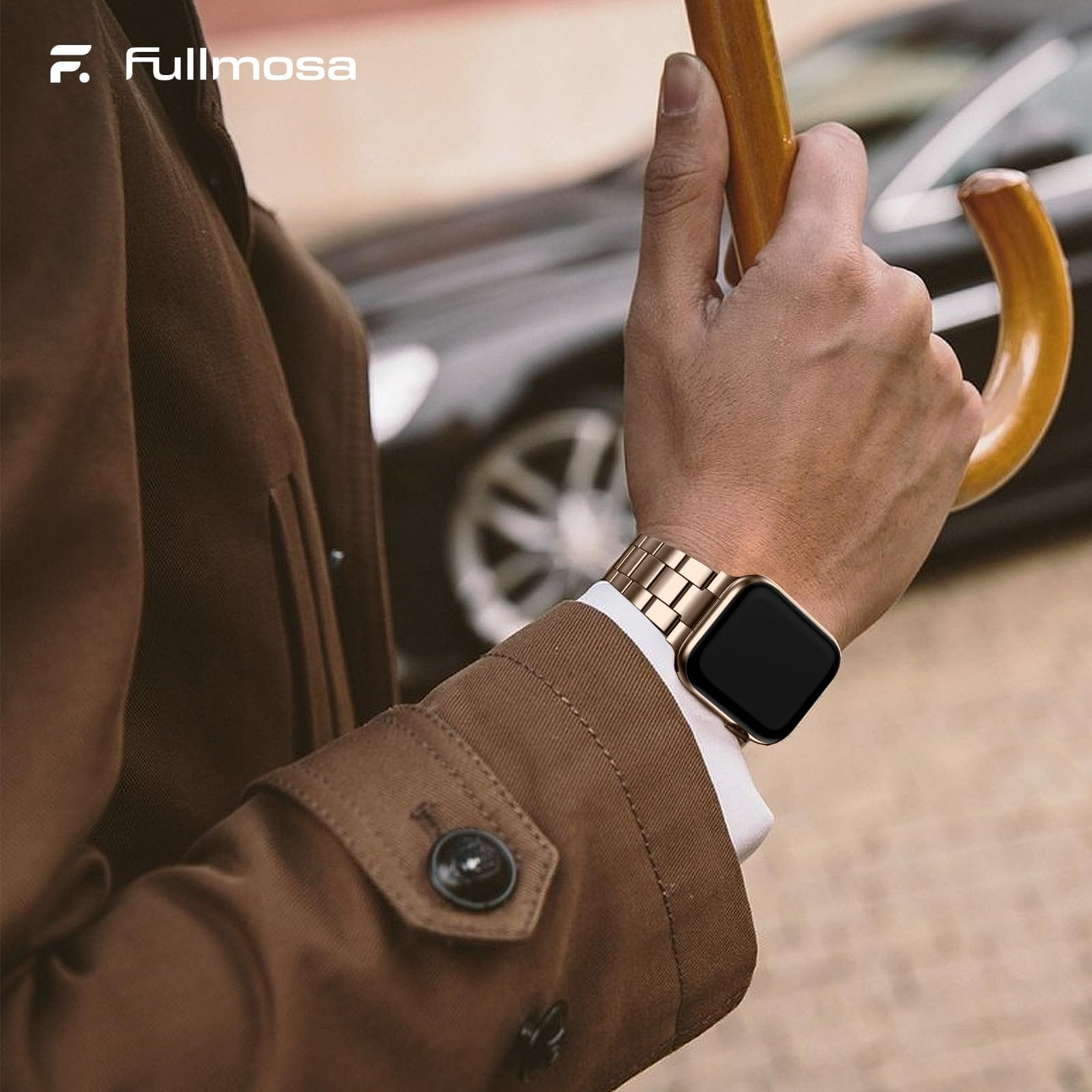Apple Watch Band | No Tools Needed Stainless Steel Band | Rose gold Fullmosa watch band