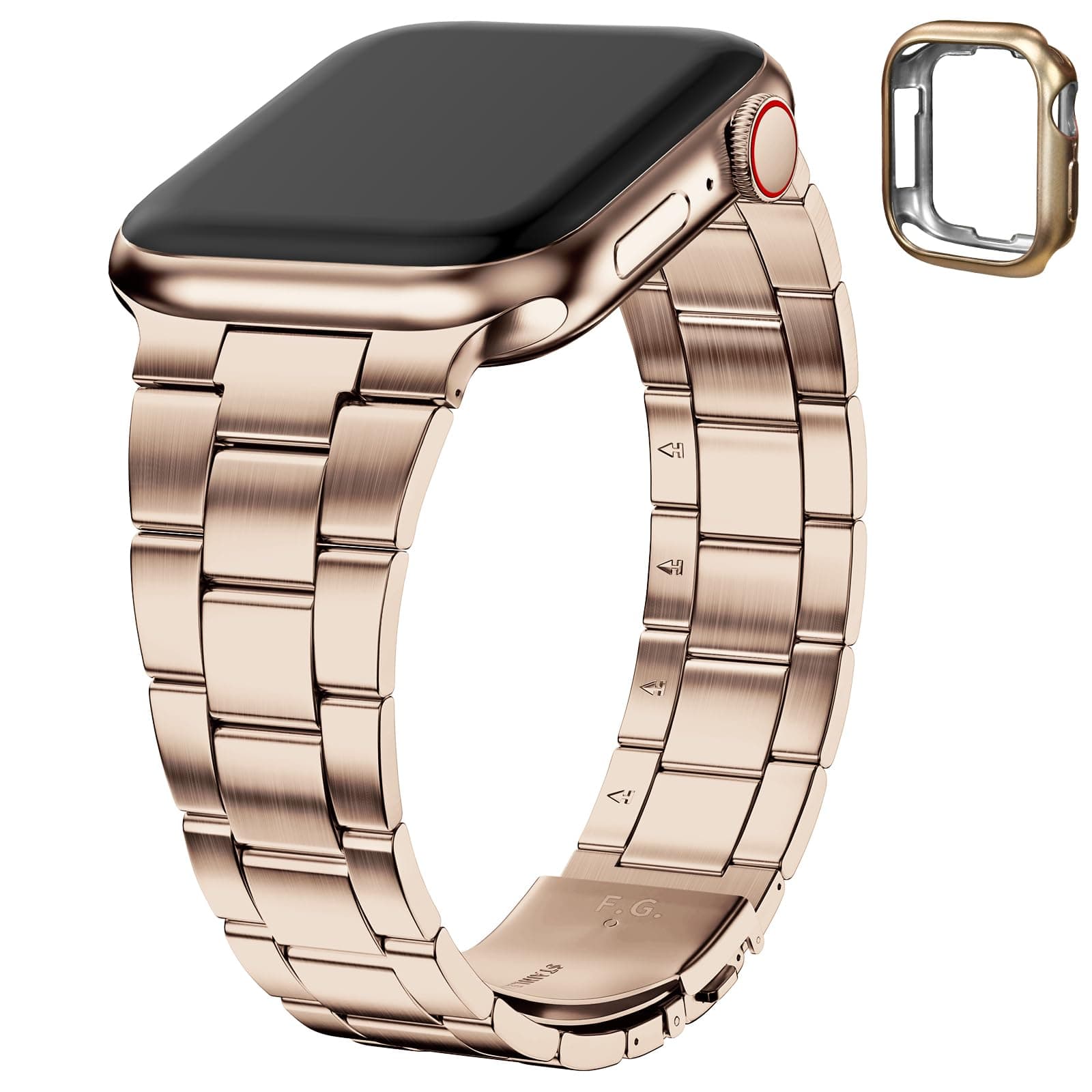 Apple Watch Band | No Tools Needed Stainless Steel Band | Rose gold Fullmosa watch band 38mm 40mm 41mm / Rose gold