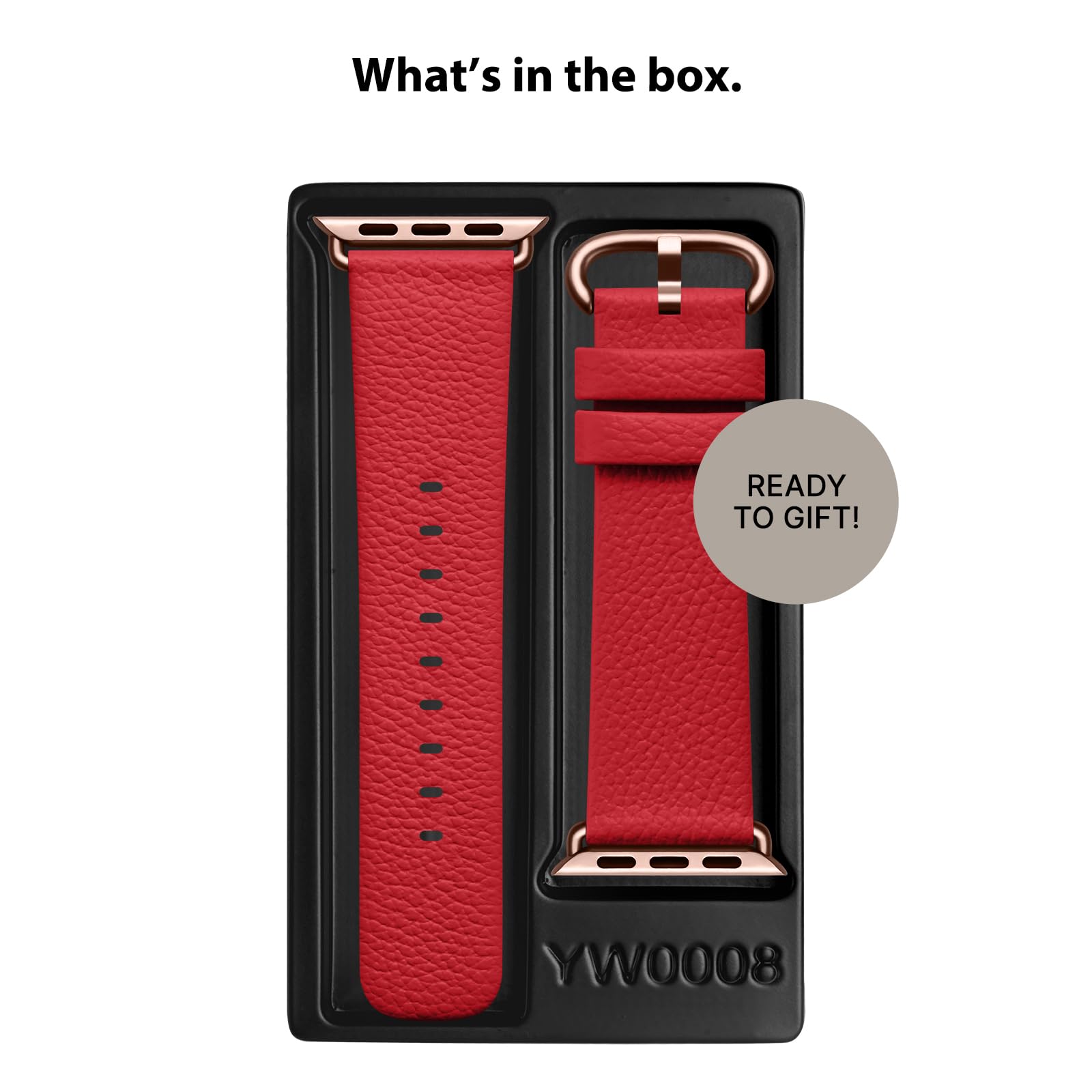 Apple Watch Band | Red Leather | Litchi Fullmosa watch band