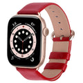 Apple Watch Band | Red Leather | Litchi Fullmosa watch band 42mm(s11/10) 41mm 40mm 38mm / Rose gold